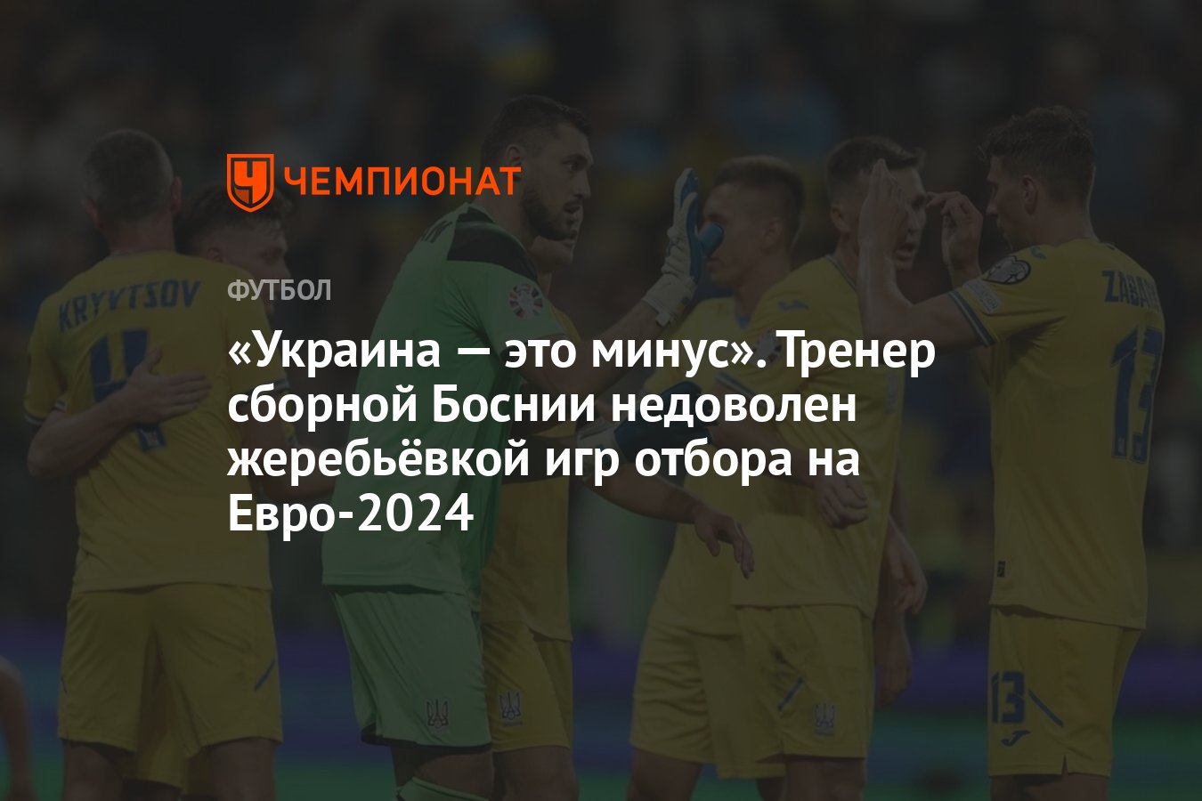 Украина — это минус». Тренер сборной Боснии недоволен жеребьёвкой игр  отбора на Евро-2024 - Чемпионат