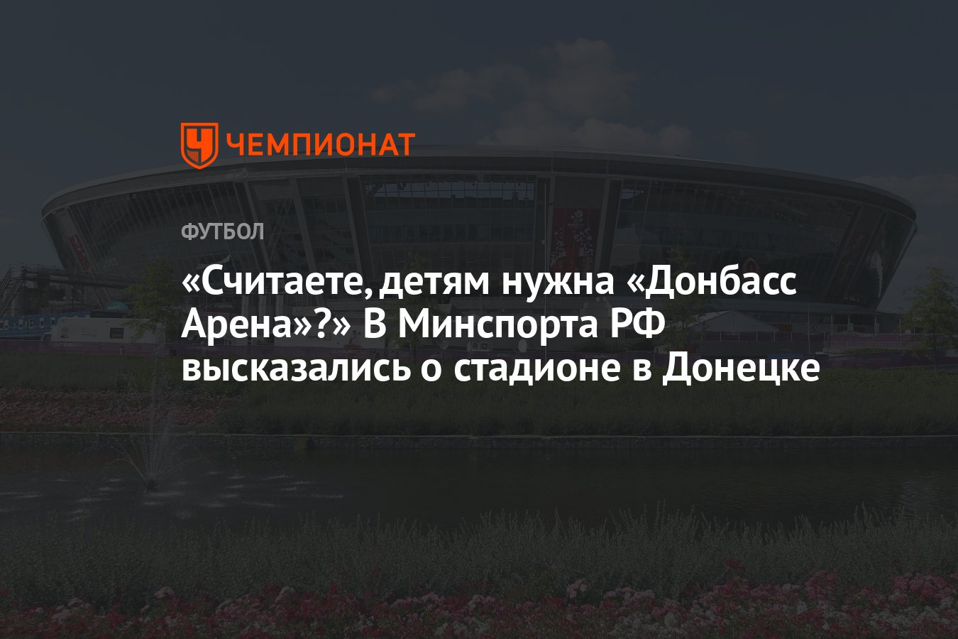 Считаете, детям нужна «Донбасс Арена»?» В Минспорта РФ высказались о  стадионе в Донецке - Чемпионат