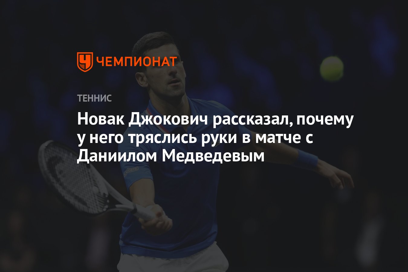 Новак Джокович рассказал, почему у него тряслись руки в матче с Даниилом  Медведевым - Чемпионат