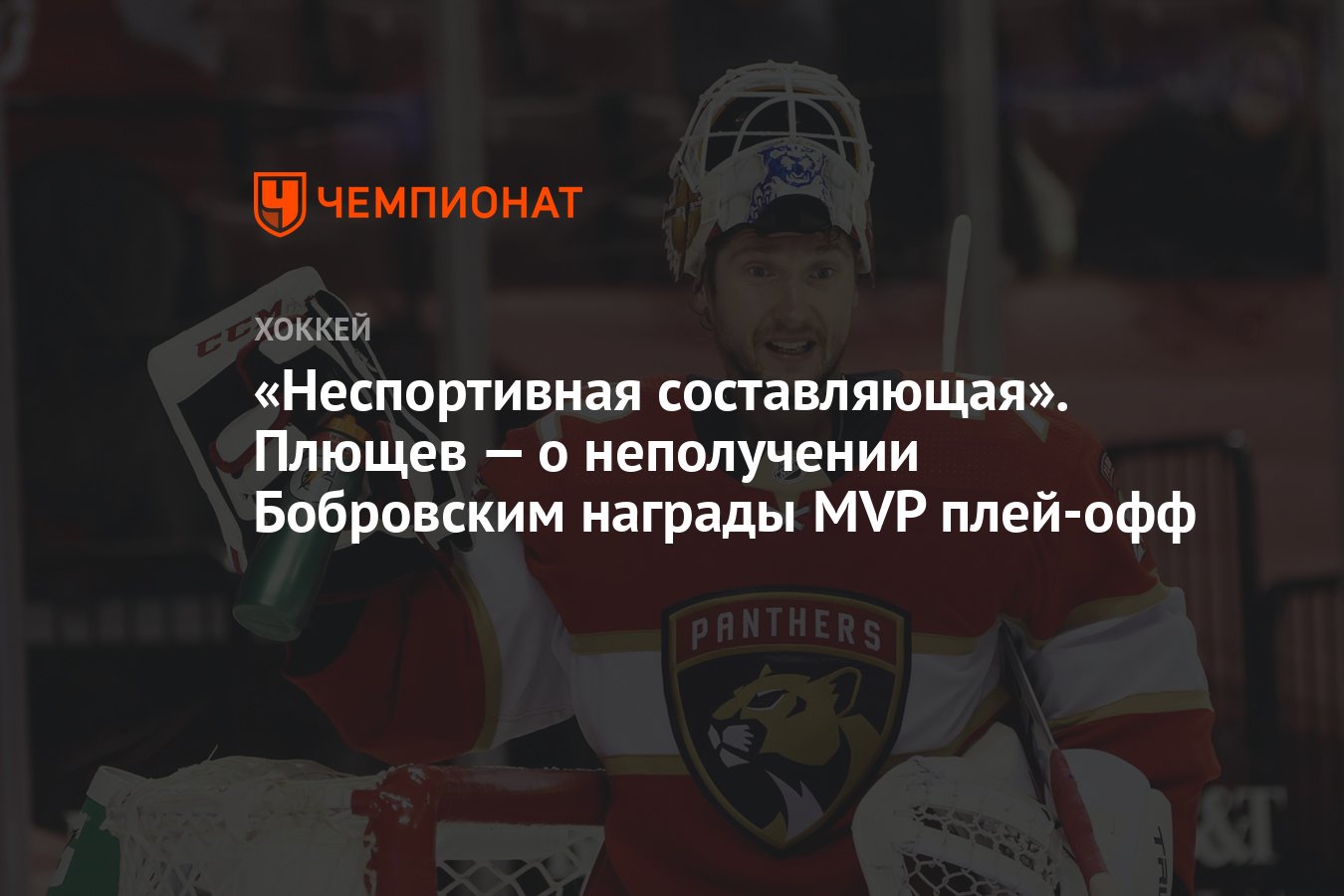 «Неспортивная составляющая». Плющев — о неполучении Бобровским награды ...