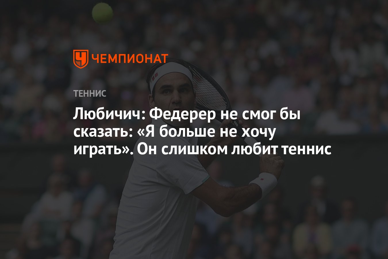 Любичич: Федерер не смог бы сказать: «Я больше не хочу играть». Он слишком  любит теннис - Чемпионат