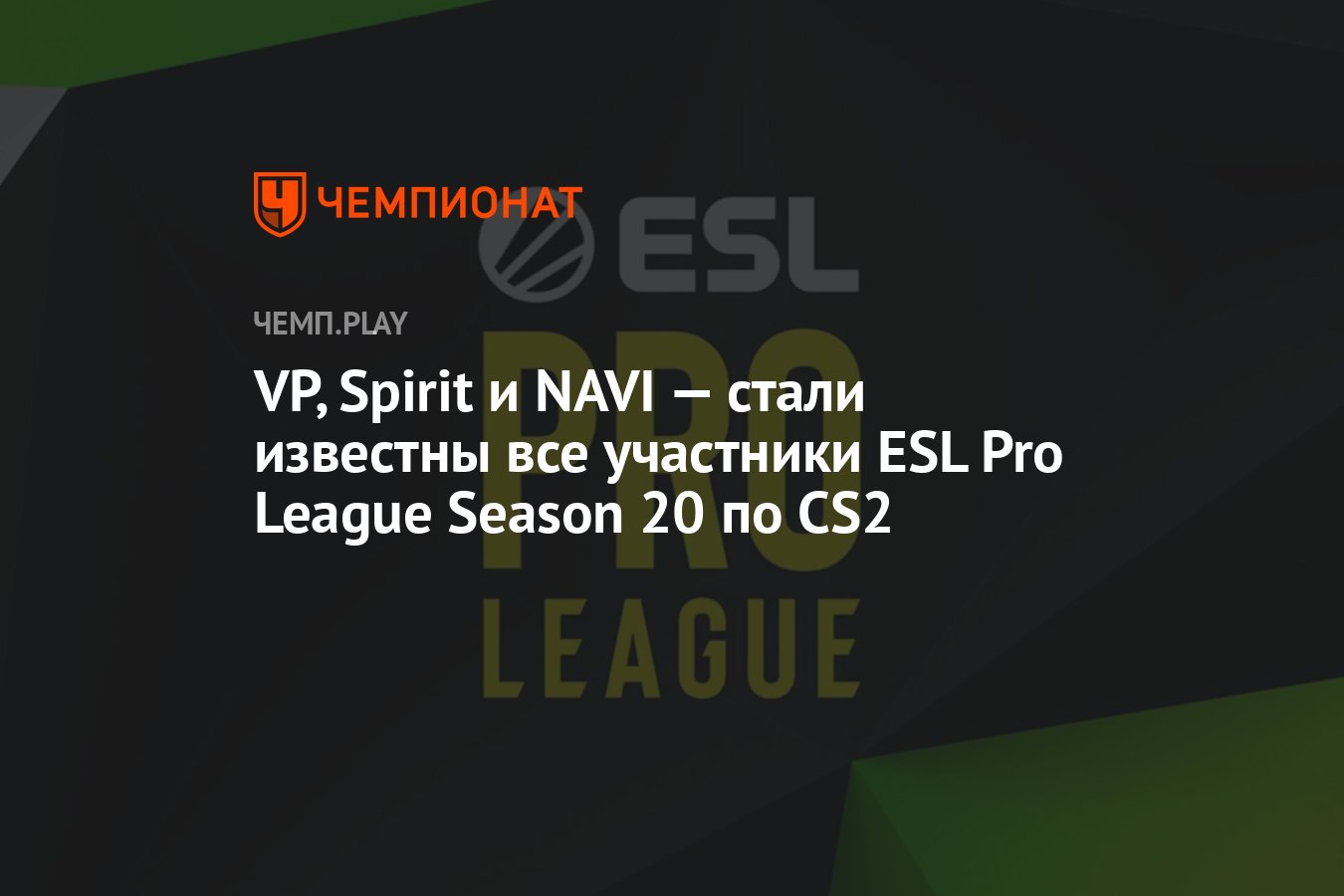 Участники ESL Pro League Season 20 по CS2 (ЕПЛ 20 по КС) - Чемпионат