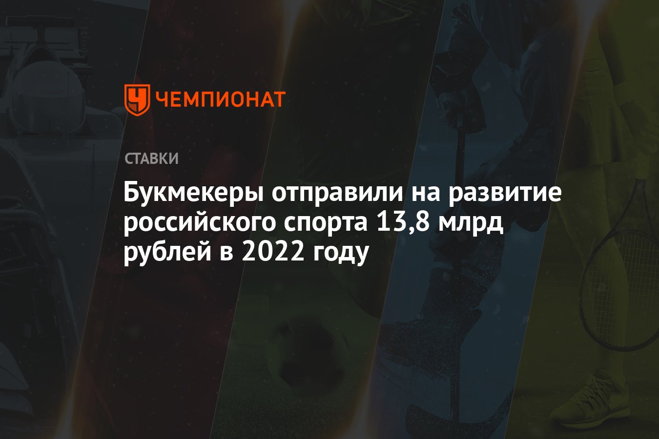 Букмекеры отправили на развитие российского спорта 13,8 млрд рублей в 2022  году - Чемпионат