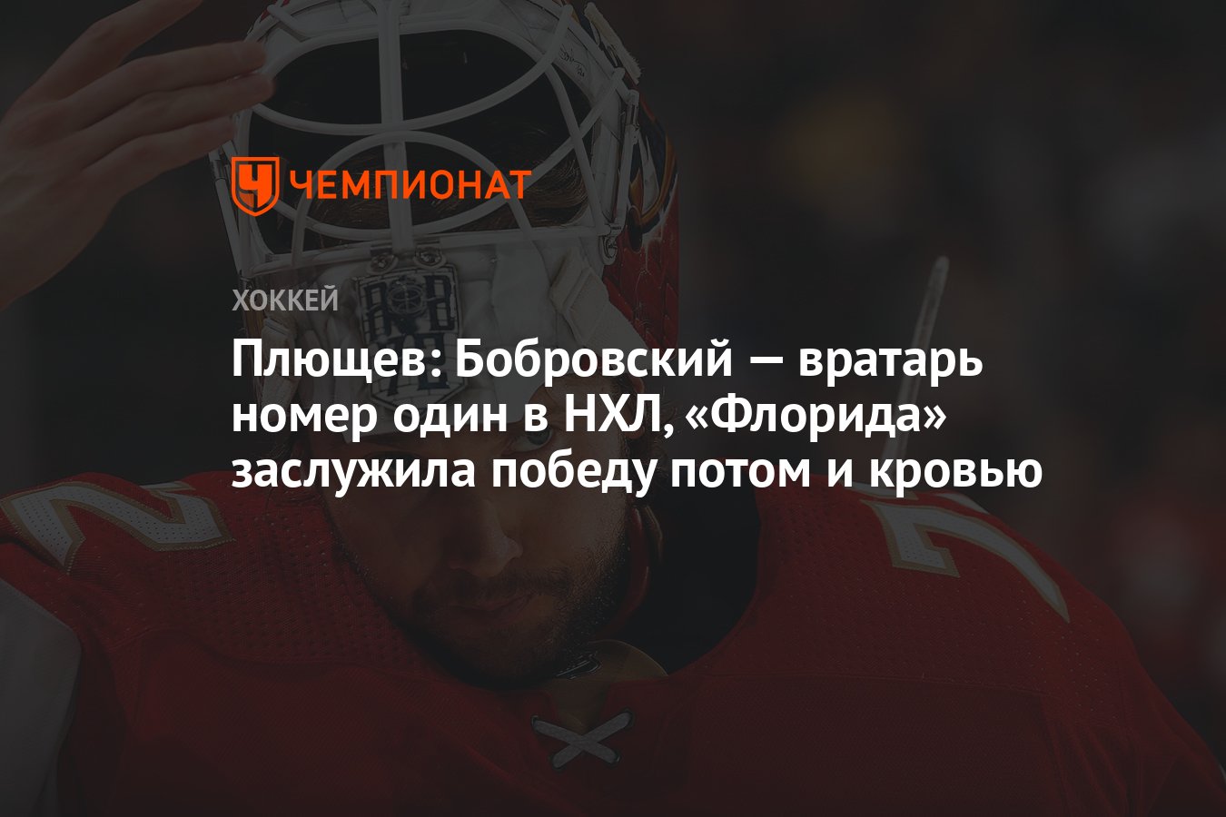 Плющев: Бобровский — вратарь номер один в НХЛ, «Флорида» заслужила победу  потом и кровью - Чемпионат