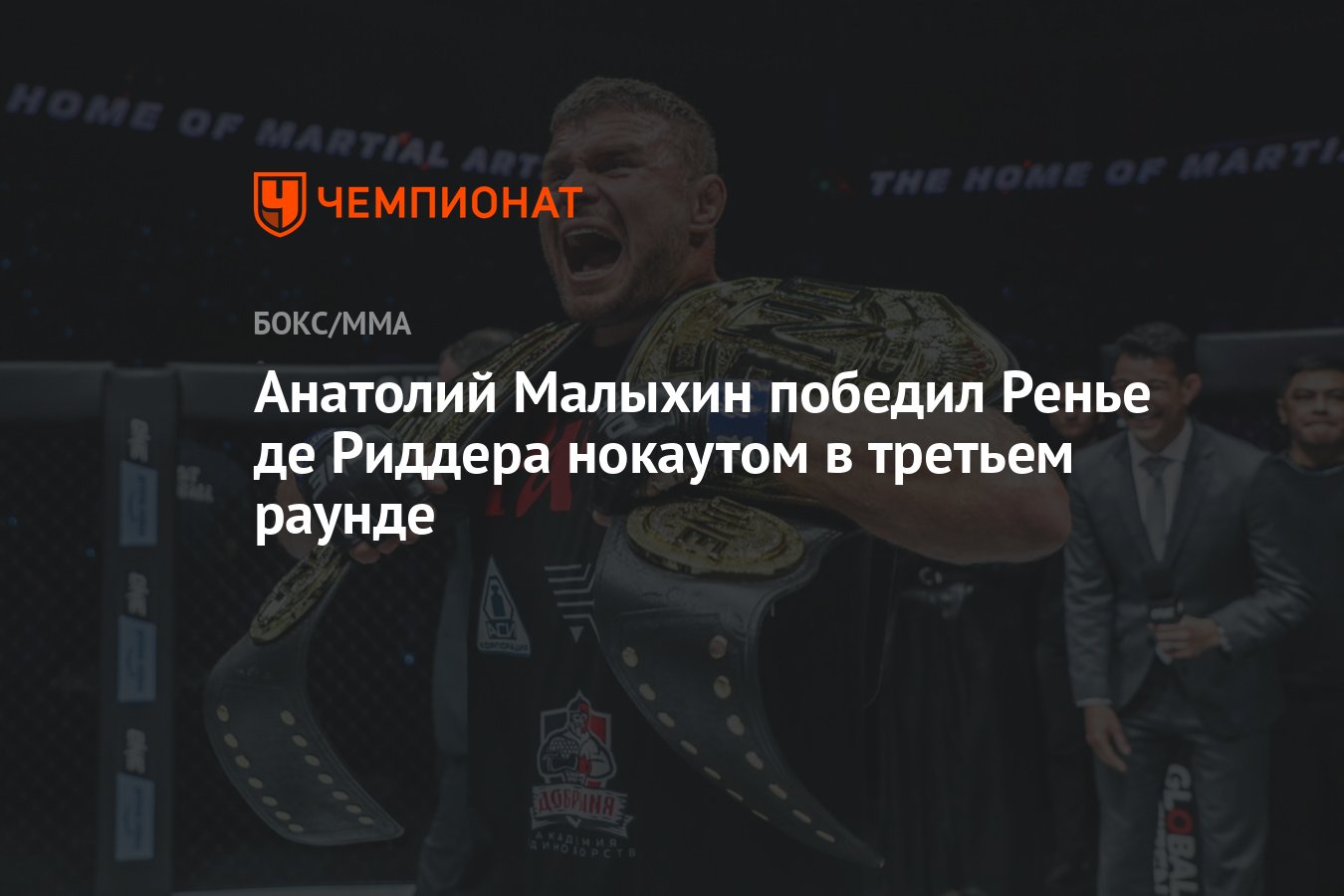 Анатолий Малыхин победил Ренье де Риддера нокаутом в третьем раунде -  Чемпионат