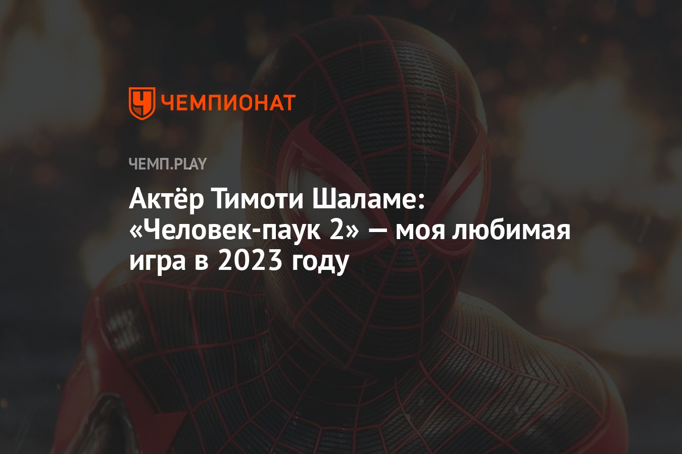 Актёр Тимоти Шаламе: «Человек-паук 2» — моя любимая игра в 2023 году -  Чемпионат