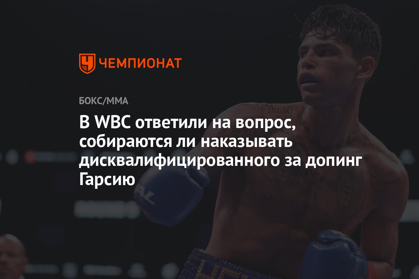 В WBC ответили на вопрос, собираются ли наказывать дисквалифицированного за  допинг Гарсию - Чемпионат