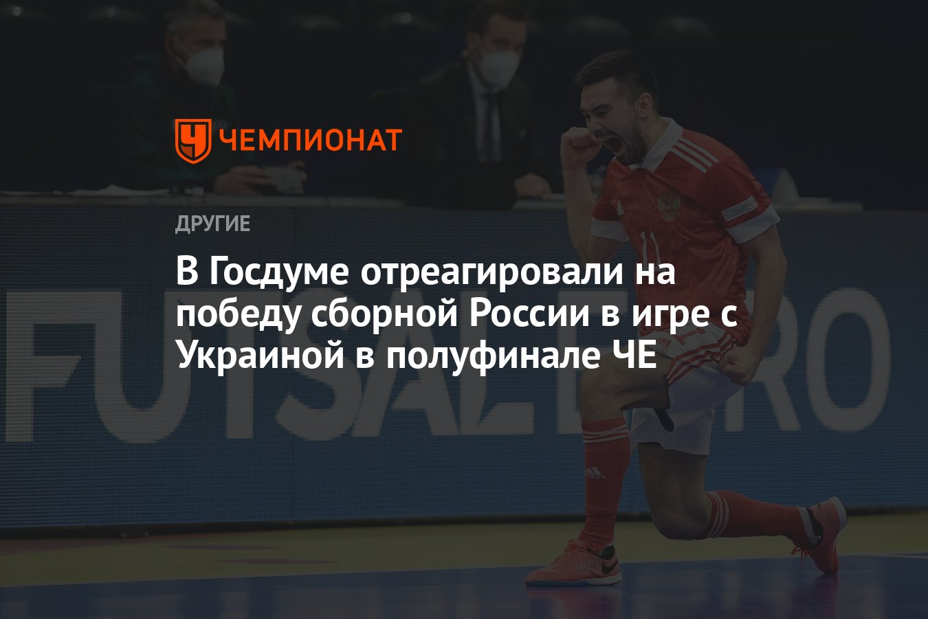 В Госдуме отреагировали на победу сборной России в игре с Украиной в  полуфинале ЧЕ - Чемпионат