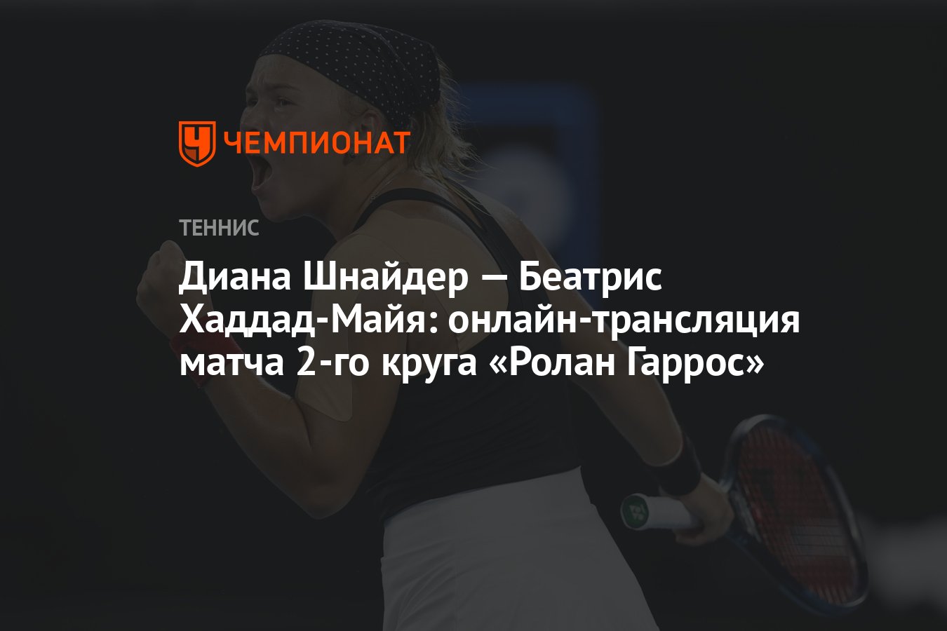 Диана Шнайдер — Беатрис Хаддад-Майя: онлайн-трансляция матча 2-го круга  «Ролан Гаррос» - Чемпионат