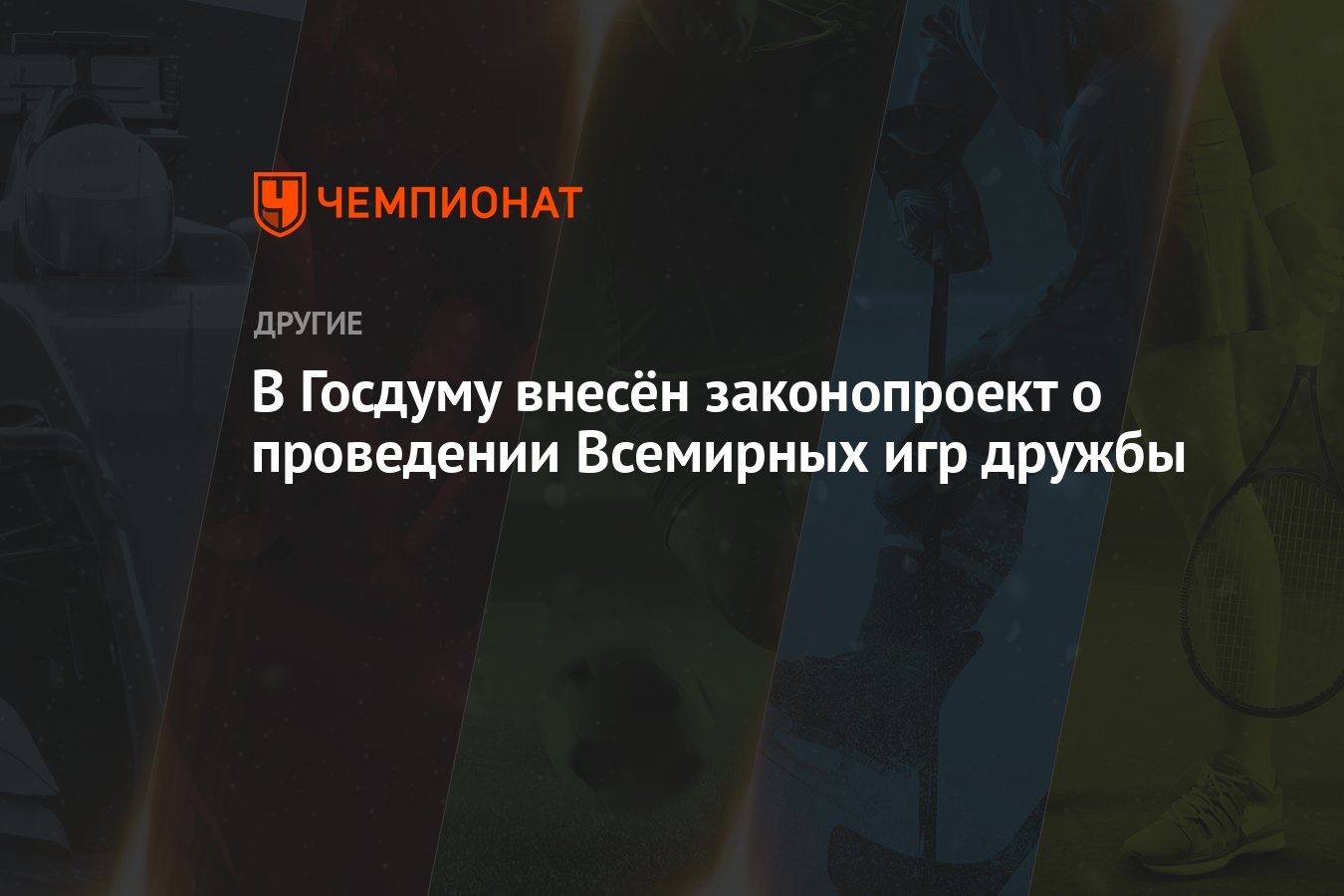 В Госдуму внесён законопроект о проведении Всемирных игр дружбы - Чемпионат