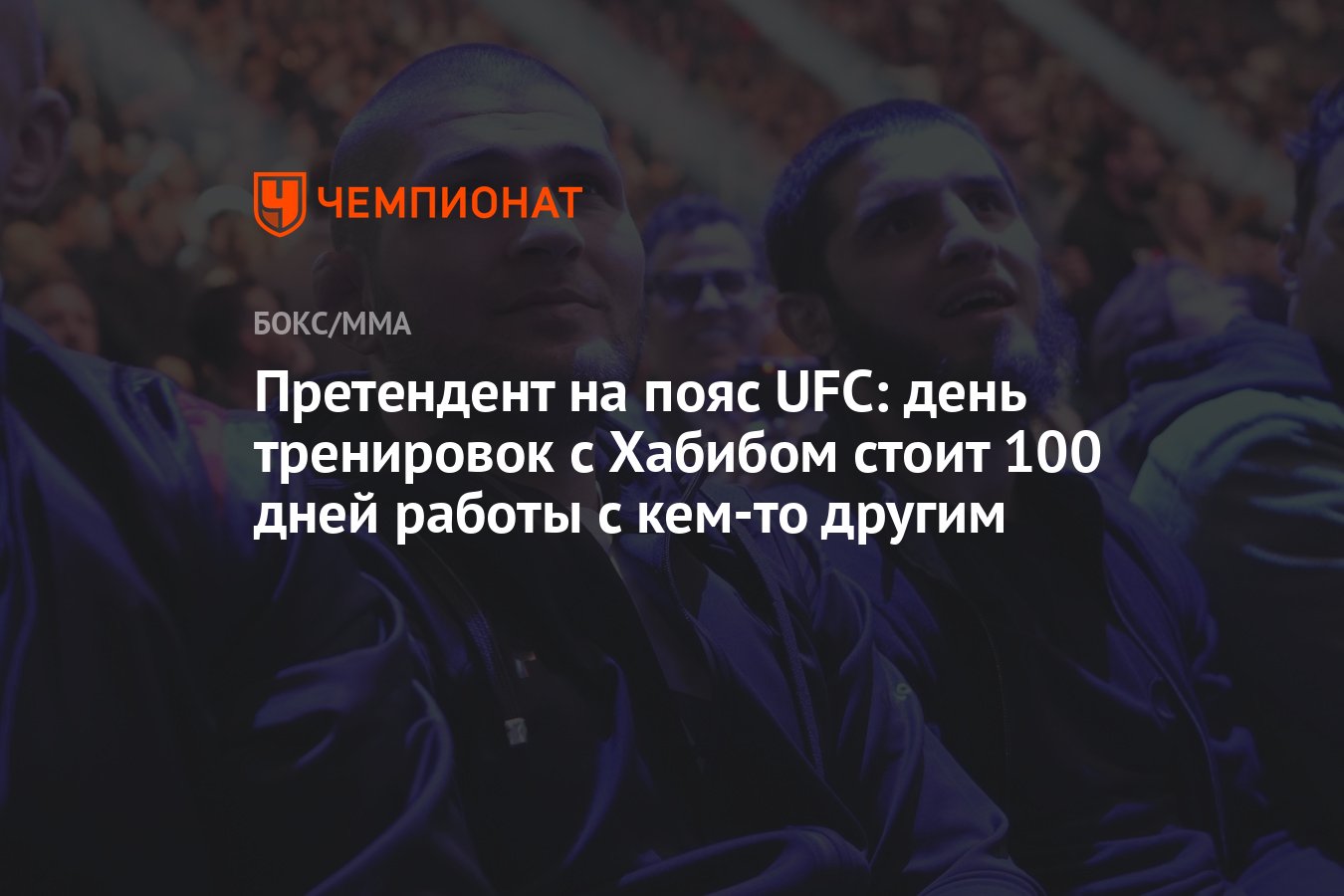 Претендент на пояс UFC: день тренировок с Хабибом стоит 100 дней работы с  кем-то другим - Чемпионат