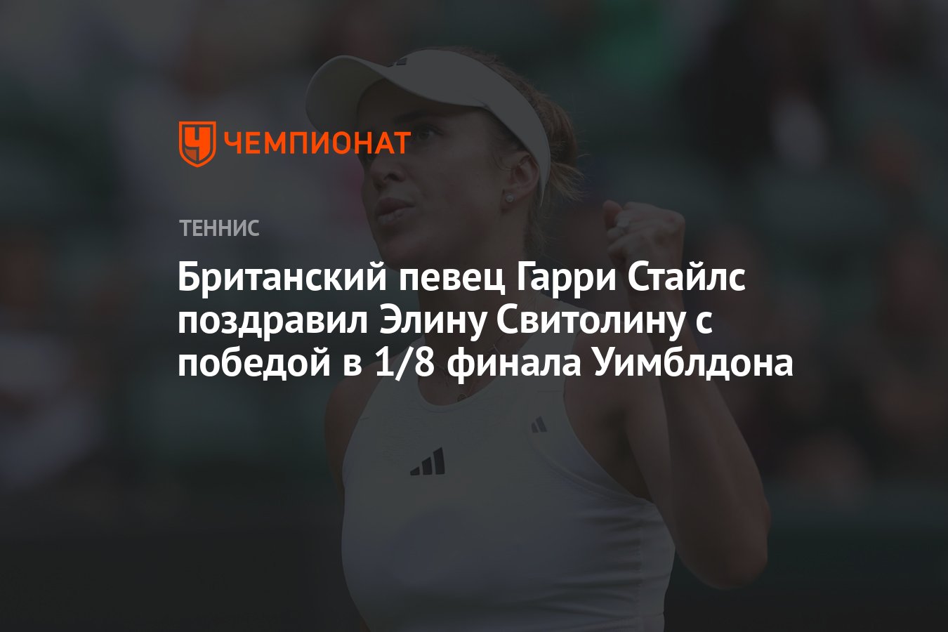 Британский певец Гарри Стайлс поздравил Элину Свитолину с победой в 1/8  финала Уимблдона - Чемпионат