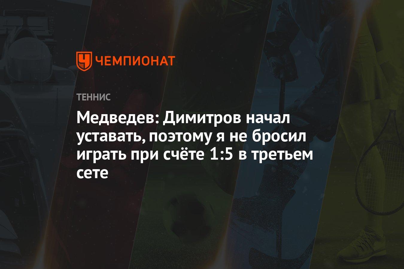 Медведев: Димитров начал уставать, поэтому я не бросил играть при счёте 1:5  в третьем сете - Чемпионат