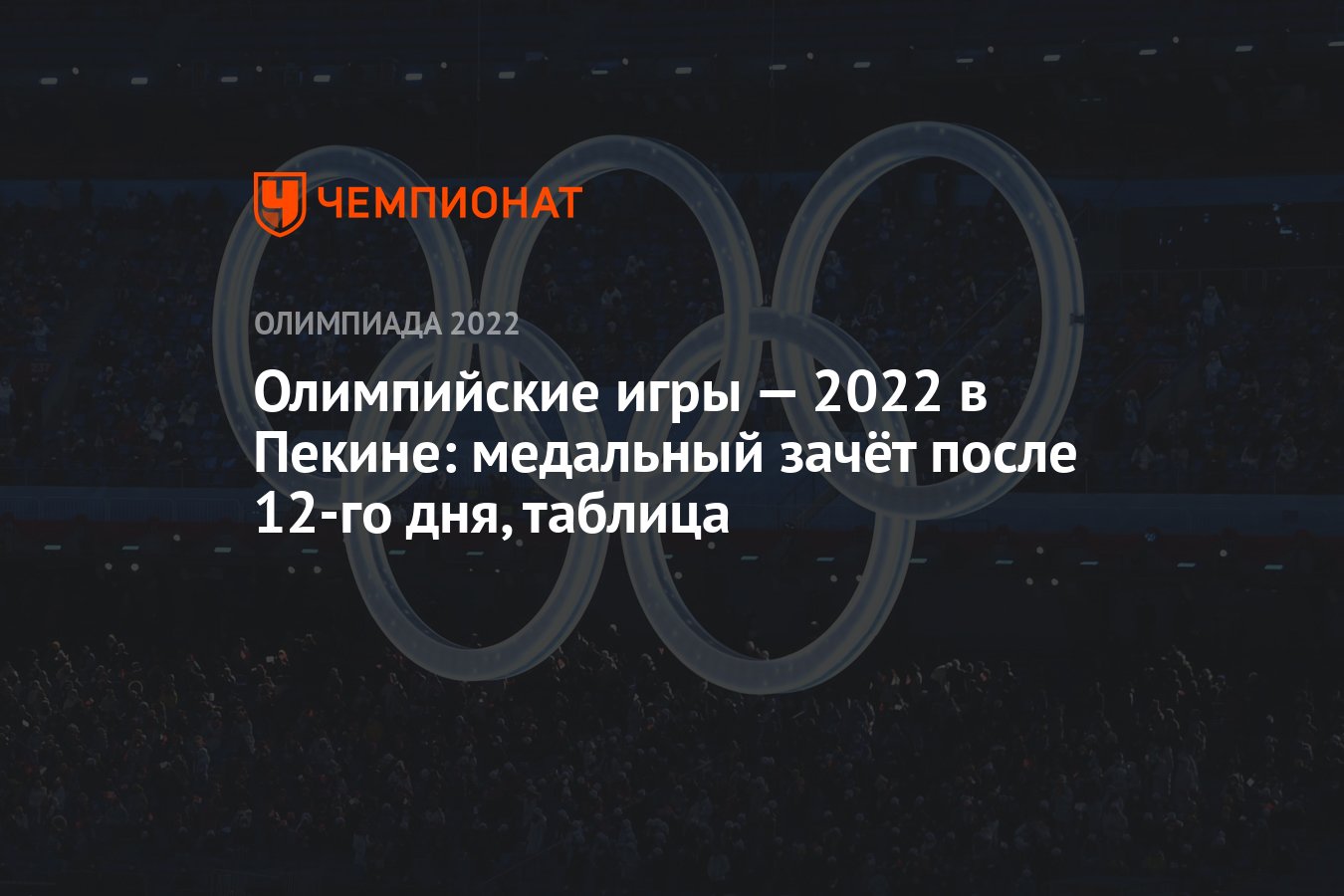 Зимняя Олимпиада — 2022 в Пекине: медальный зачёт после 12-го дня, 16  февраля, таблица, ОИ-2022 - Чемпионат