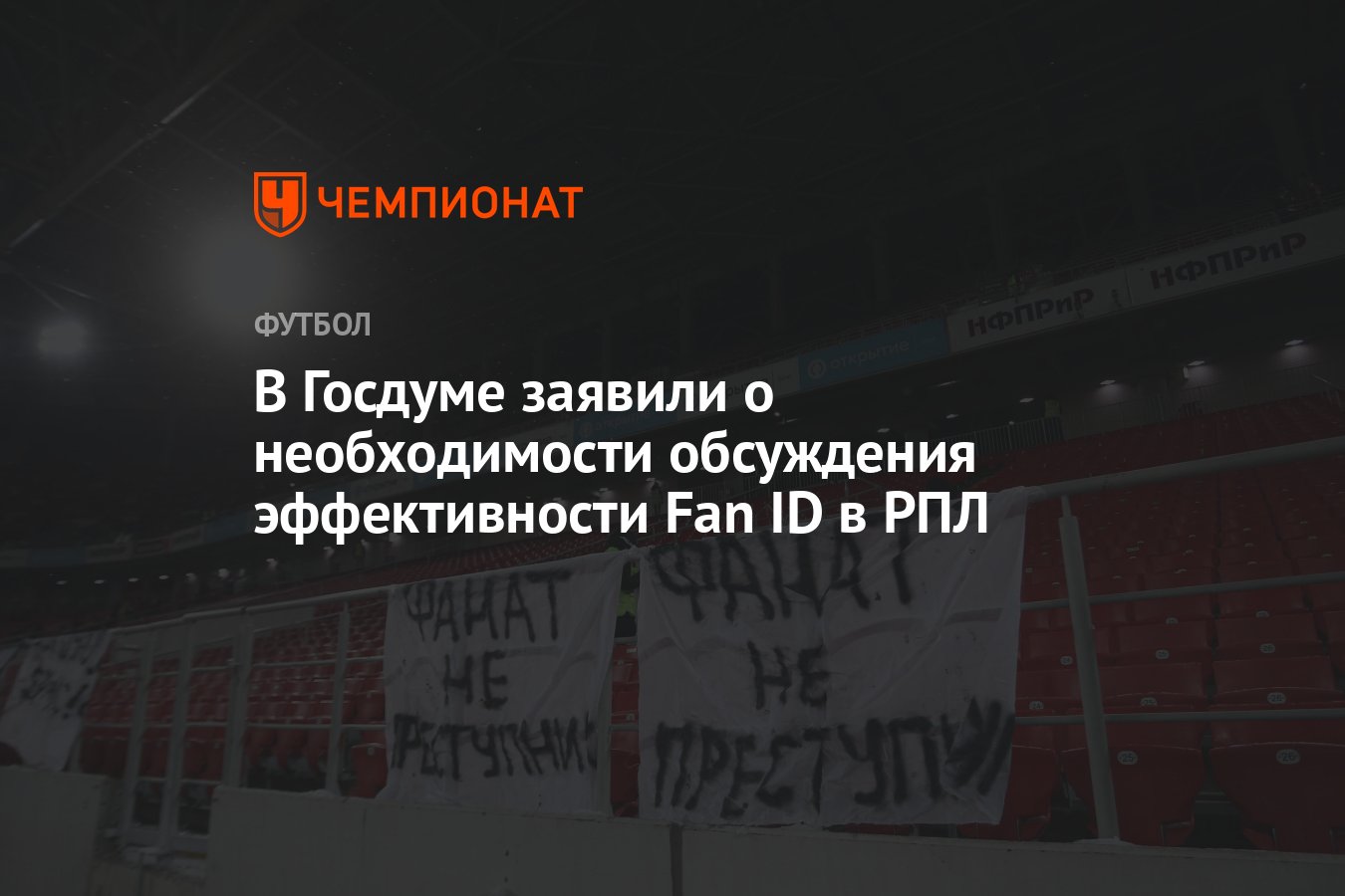 В Госдуме заявили о необходимости обсуждения эффективности Fan ID в РПЛ -  Чемпионат