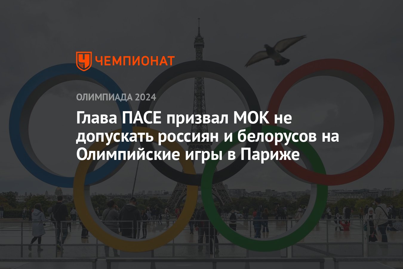 Глава ПАСЕ призвал МОК не допускать россиян и белорусов на Олимпийские игры  в Париже - Чемпионат