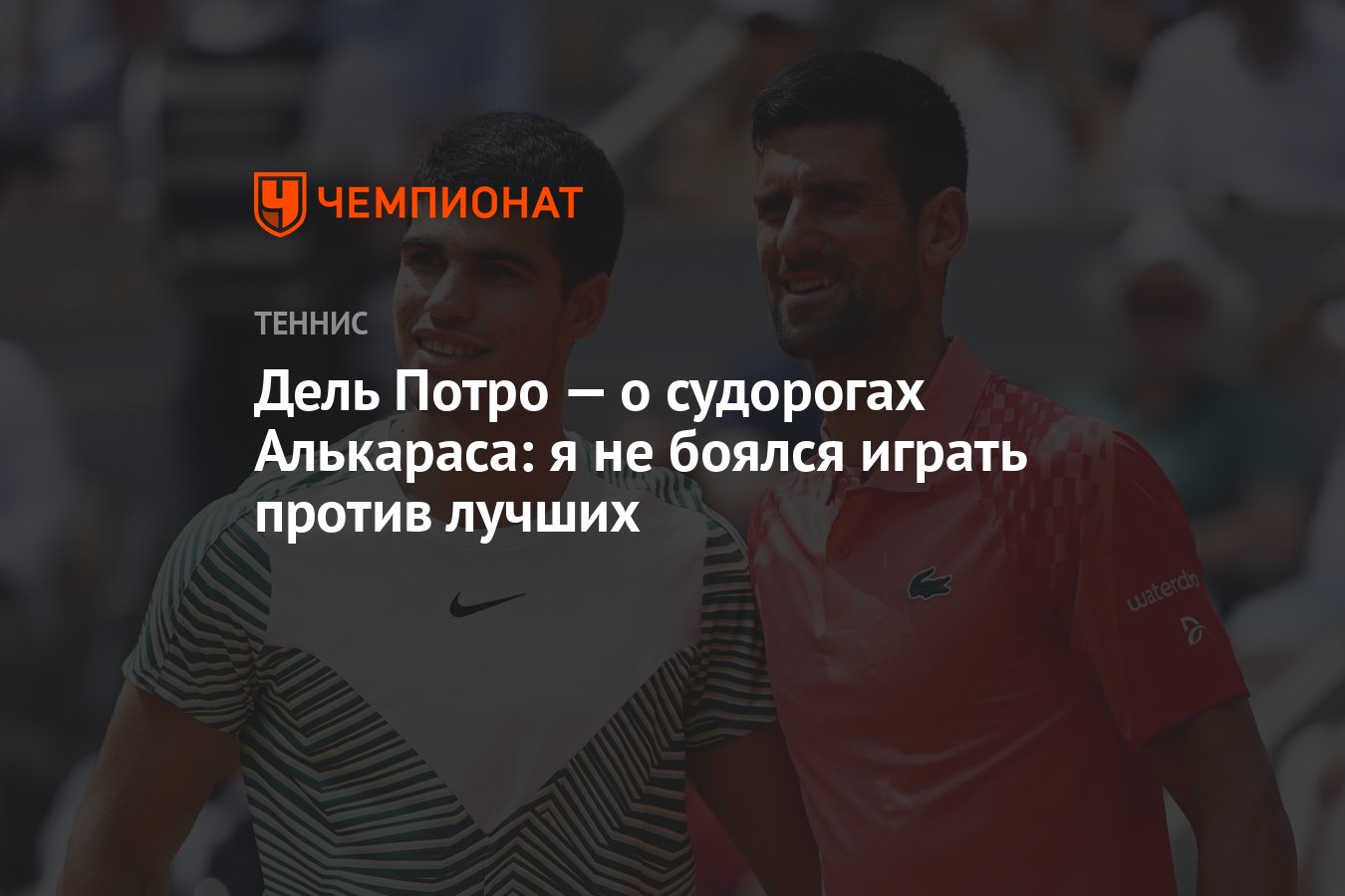 Дель Потро — о судорогах Алькараса: я не боялся играть против лучших -  Чемпионат