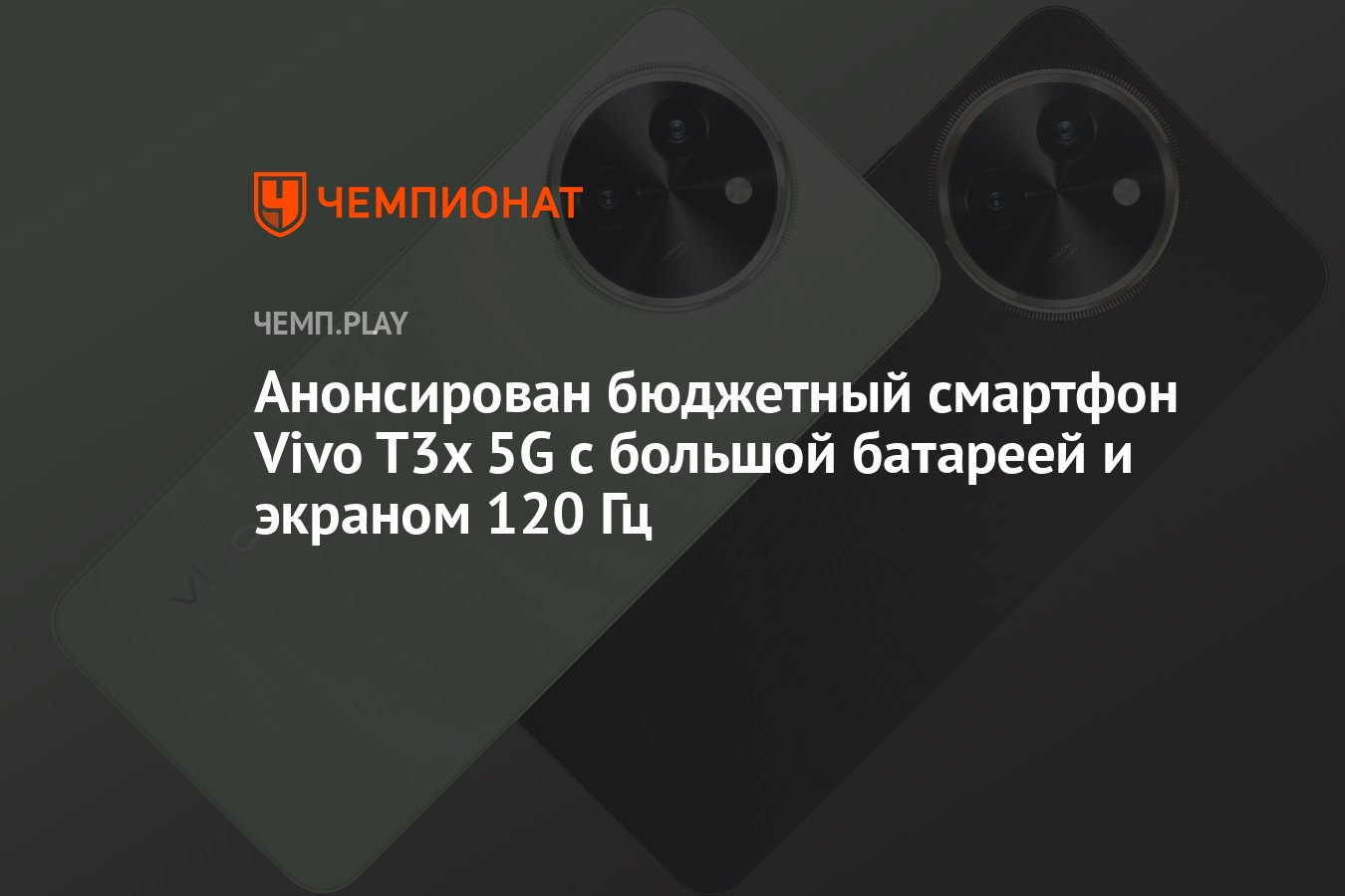 Анонсирован бюджетный смартфон Vivo T3x 5G с большой батареей и экраном 120  Гц - Чемпионат