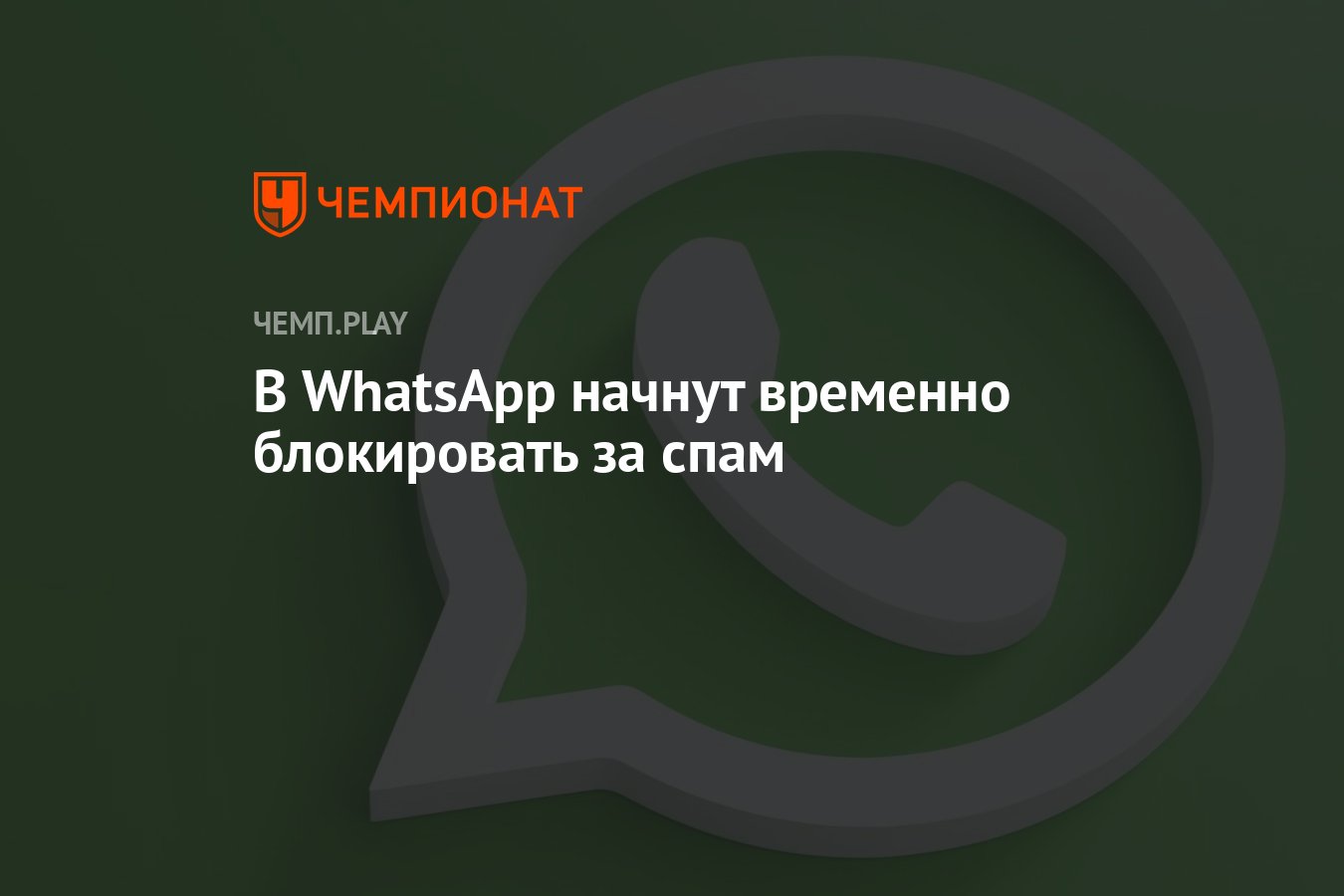 В WhatsApp начнут временно блокировать за спам - Чемпионат