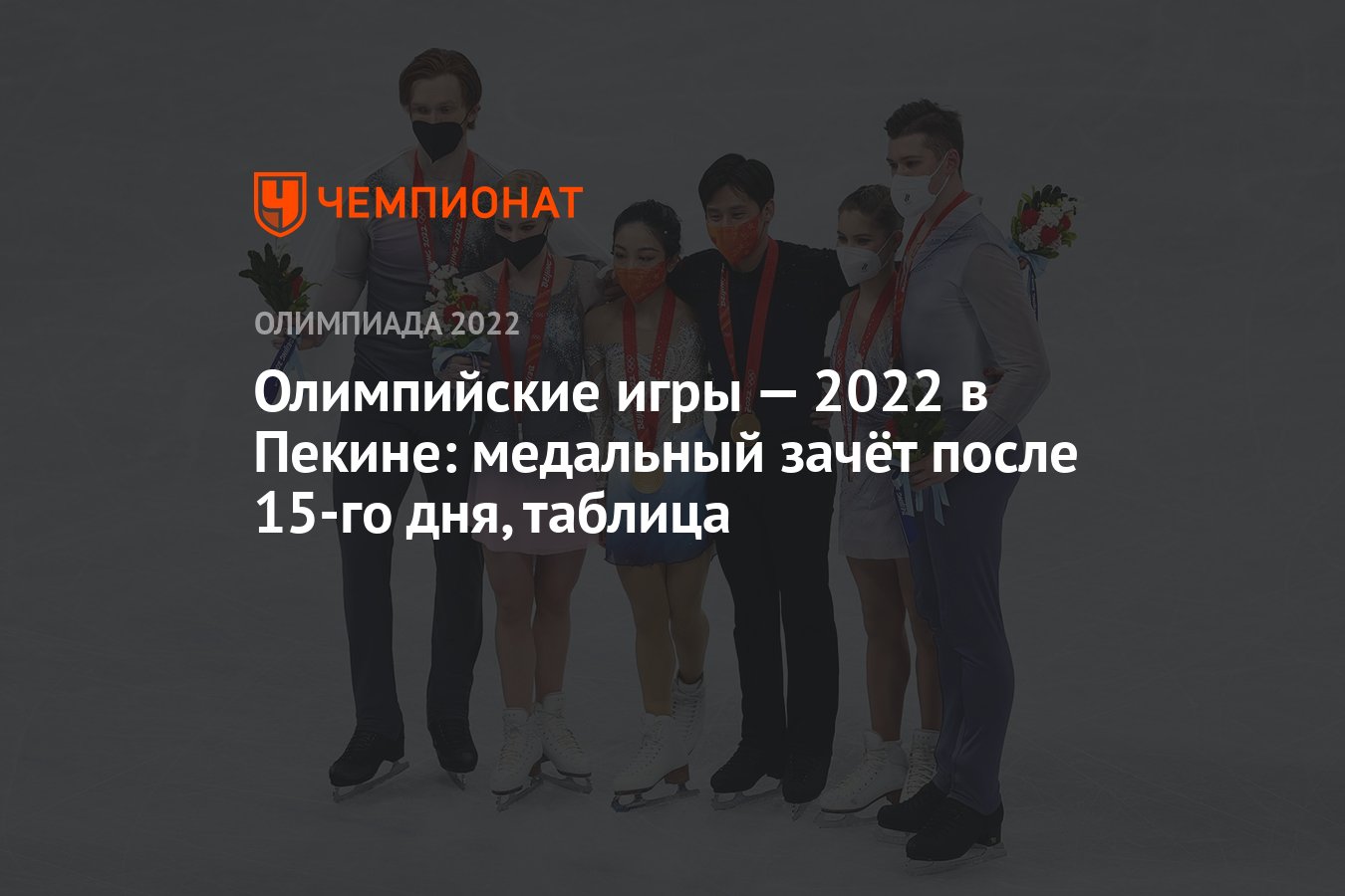 Зимняя Олимпиада — 2022 в Пекине: медальный зачёт после 15-го дня, 19  февраля, таблица, ОИ-2022 - Чемпионат