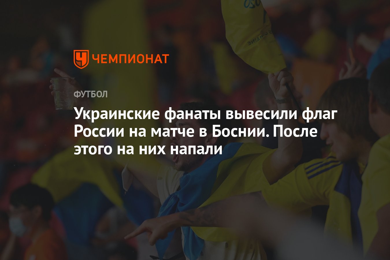 Украинские фанаты вывесили флаг России на матче в Боснии. После этого на  них напали - Чемпионат