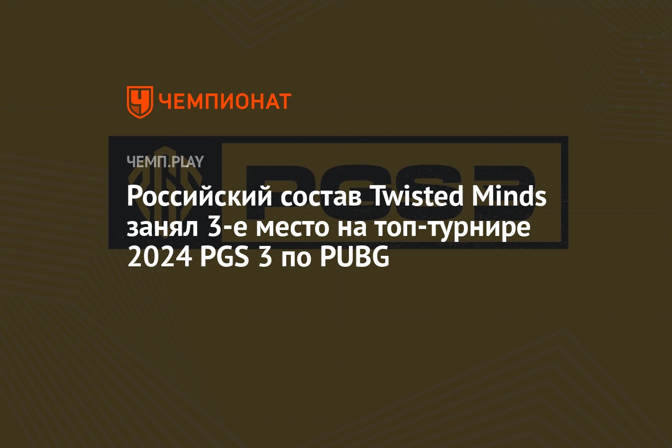 Результаты 2024 PUBG Global Series 3 по ПАБГ - Чемпионат