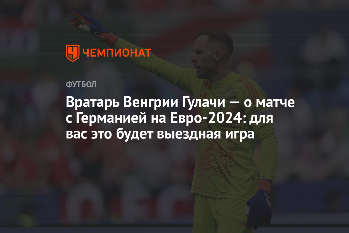 Вратарь Венгрии Гулачи — о матче с Германией на Евро-2024: для вас это  будет выездная игра - Чемпионат