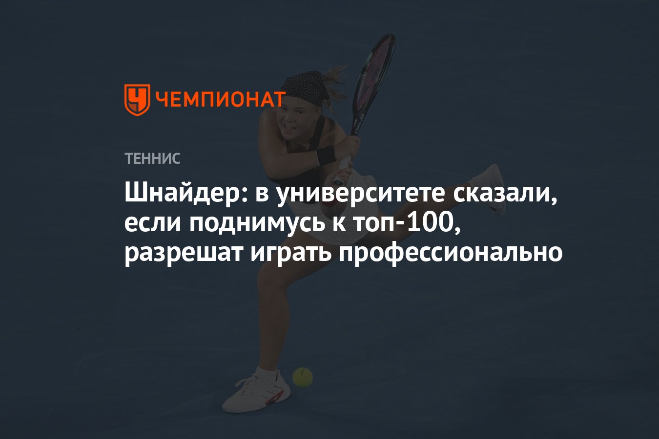 Шнайдер: в университете сказали, если поднимусь к топ-100, разрешат играть  профессионально - Чемпионат