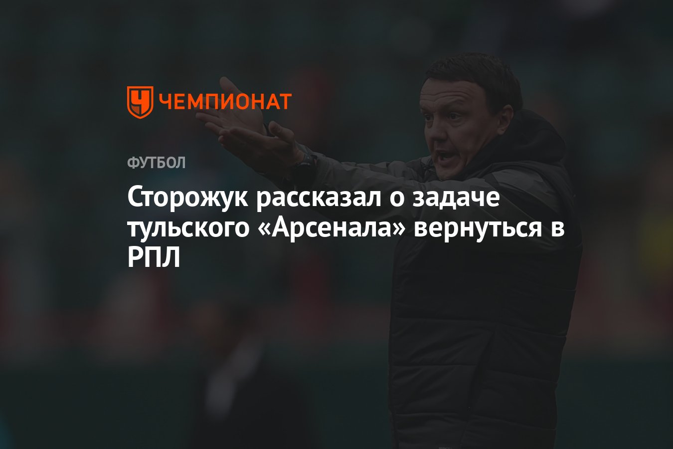 Сторожук рассказал о задаче тульского «Арсенала» вернуться в РПЛ - Чемпионат