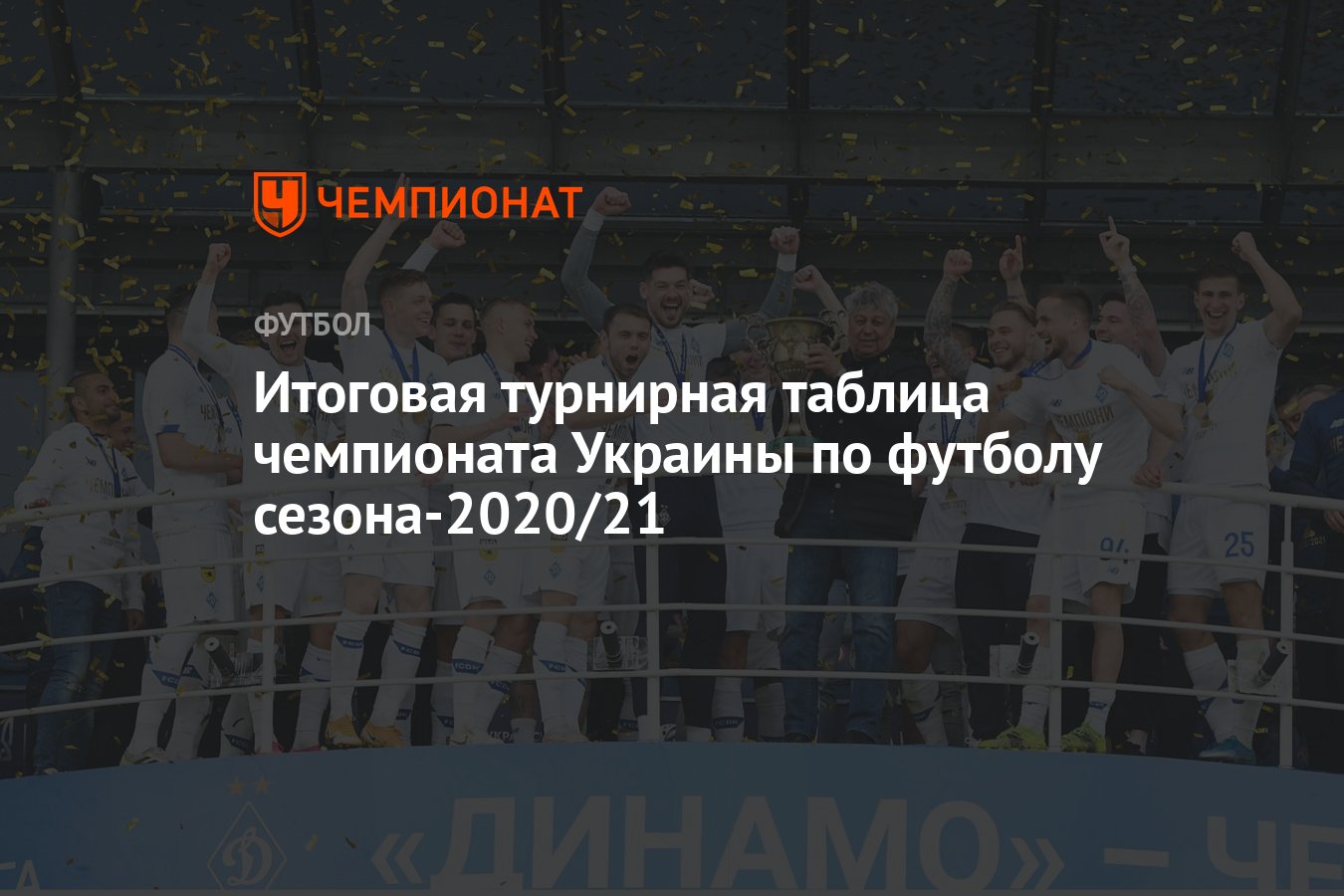 Itogovaya Turnirnaya Tablica Chempionata Ukrainy Po Futbolu Sezona 2020 21 Chempionat