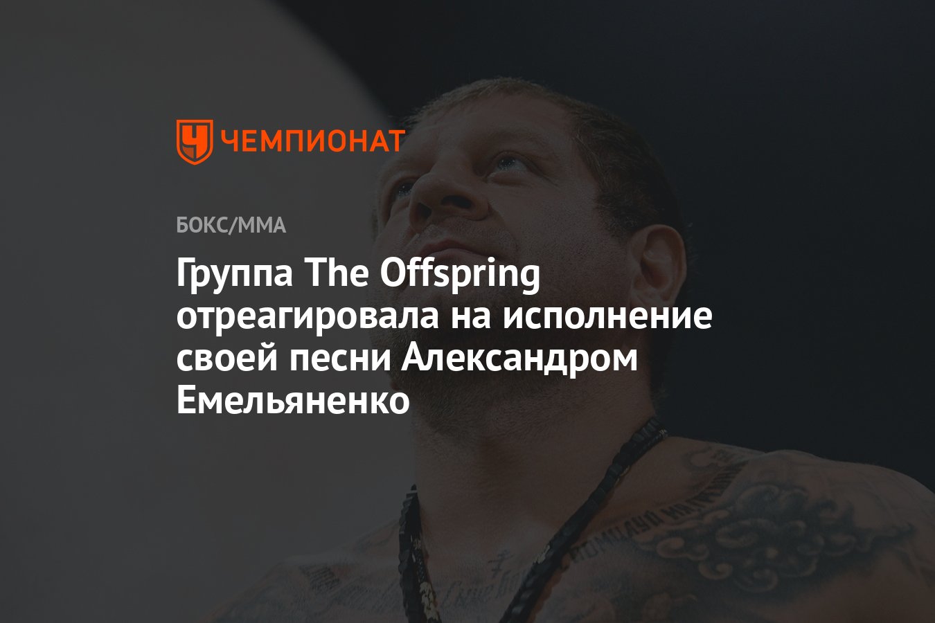 Группа The Offspring отреагировала на исполнение своей песни Александром  Емельяненко - Чемпионат