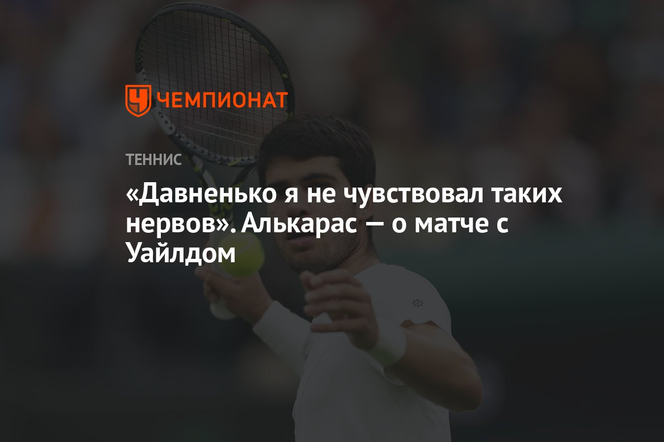 Давненько я не чувствовал таких нервов». Алькарас — о матче с Уайлдом -  Чемпионат