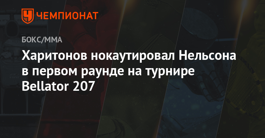 Харитонов нокаутировал Нельсона в первом раунде на турнире Bellаtor 207