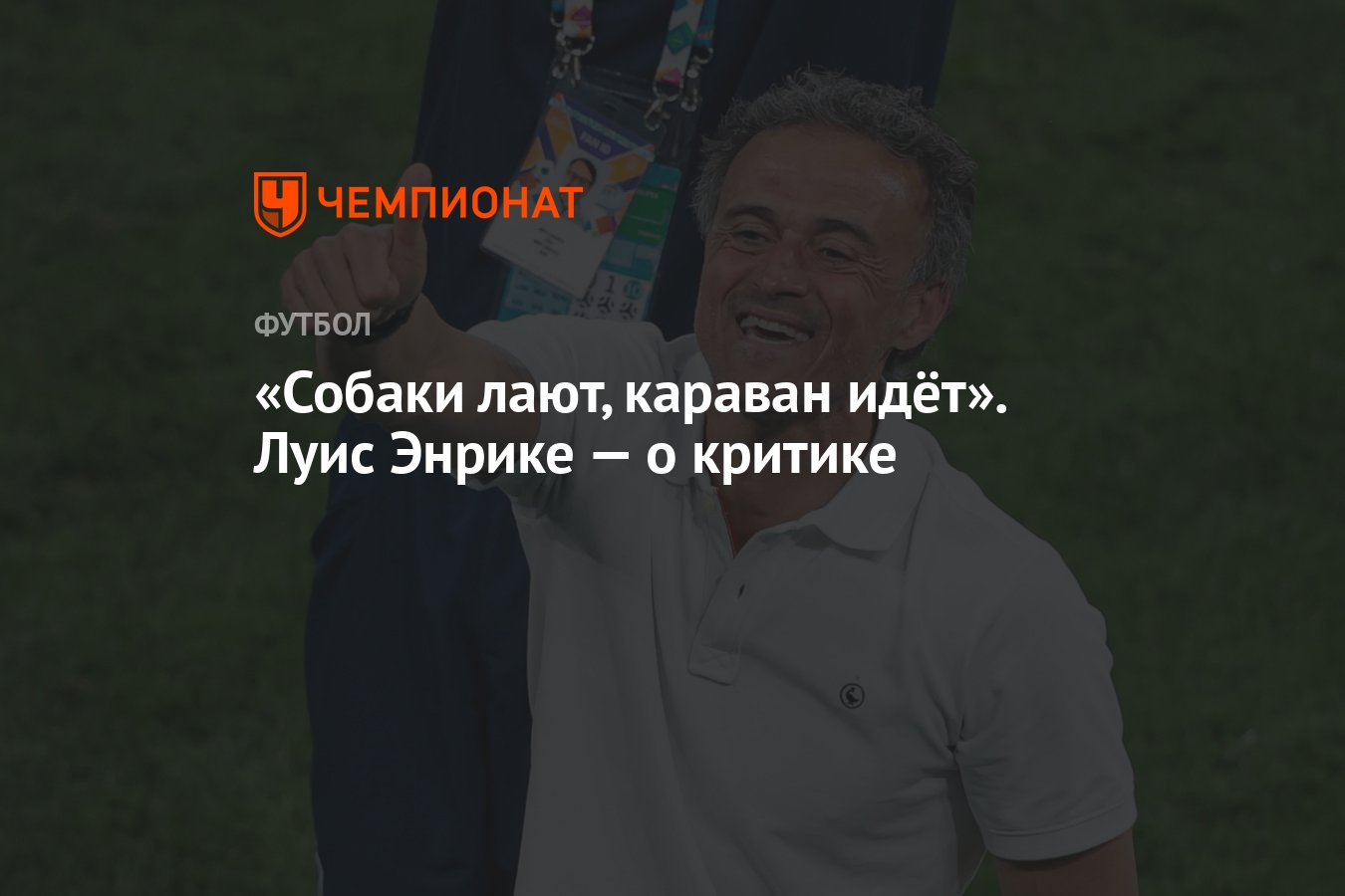 Собаки лают, караван идёт». Луис Энрике — о критике - Чемпионат