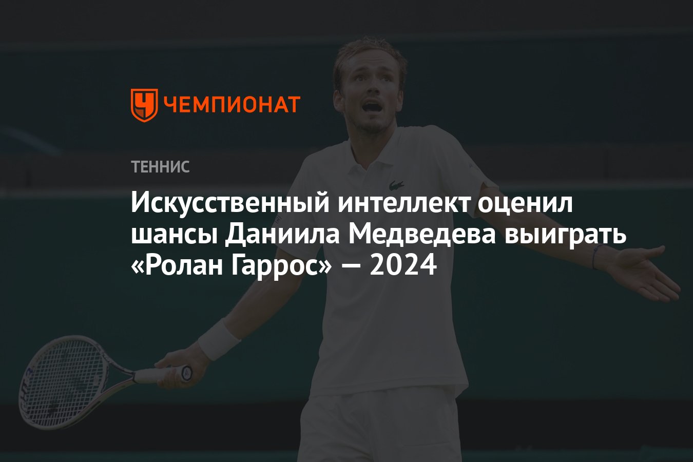 Искусственный интеллект оценил шансы Даниила Медведева выиграть «Ролан  Гаррос» — 2024 - Чемпионат