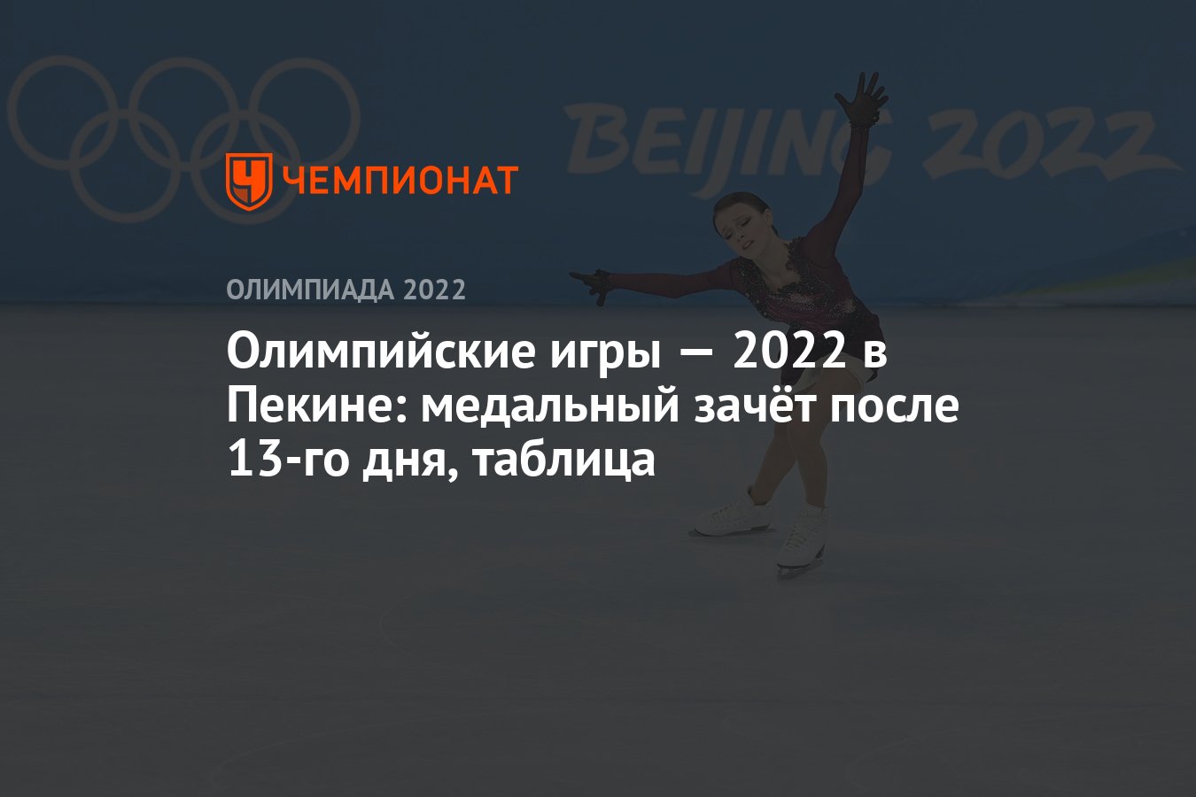 Зимняя Олимпиада — 2022 в Пекине: медальный зачёт после 13-го дня, 17  февраля, таблица, ОИ-2022 - Чемпионат