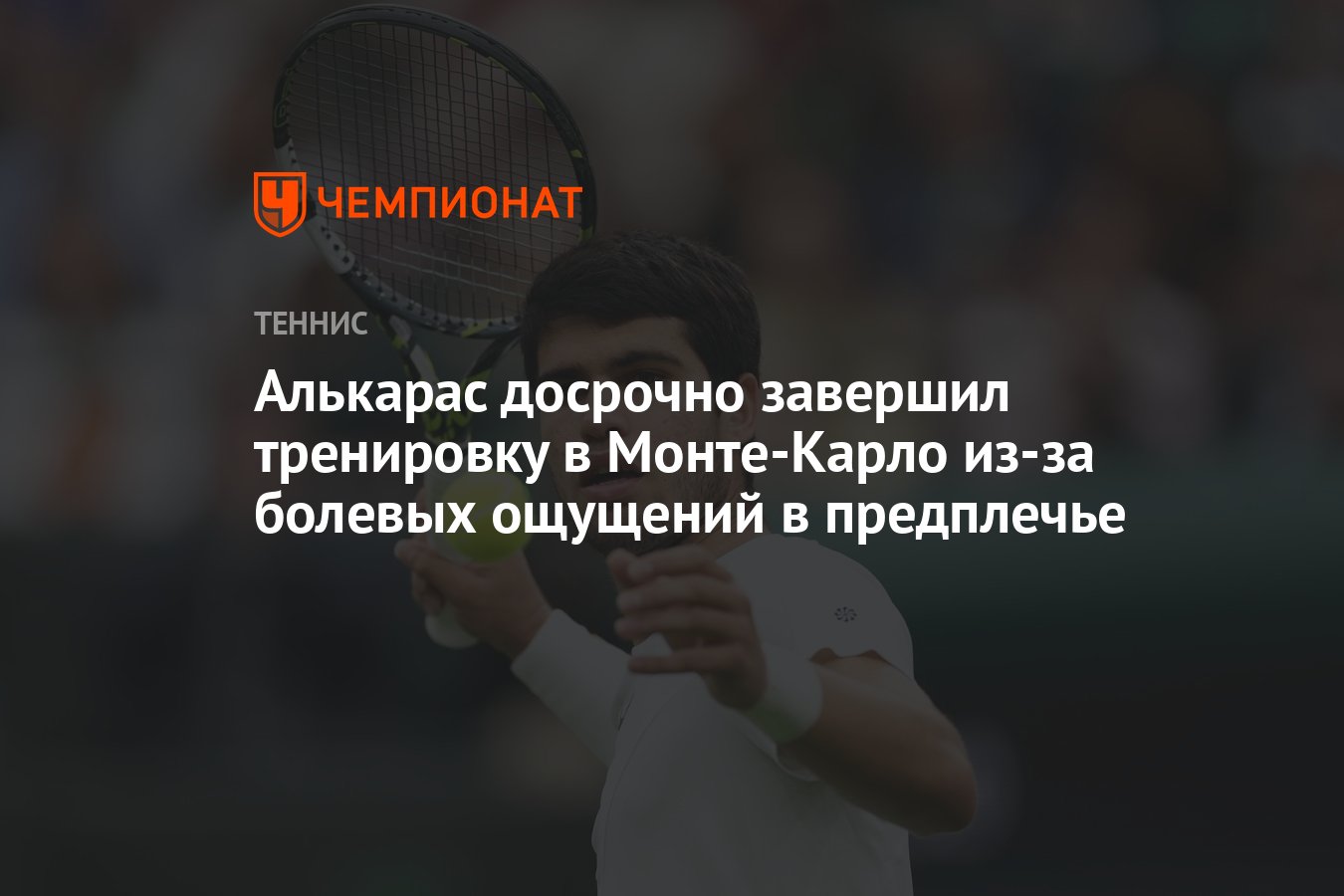 Алькарас досрочно завершил тренировку в Монте-Карло из-за болевых ощущений  в предплечье - Чемпионат