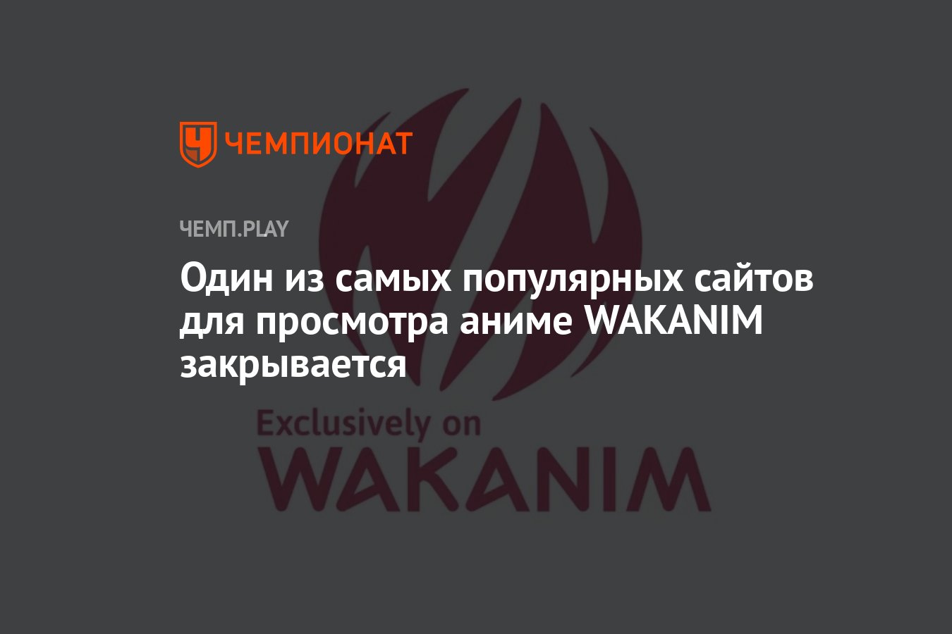 Один из самых популярных сайтов для просмотра аниме WAKANIM закрывается -  Чемпионат