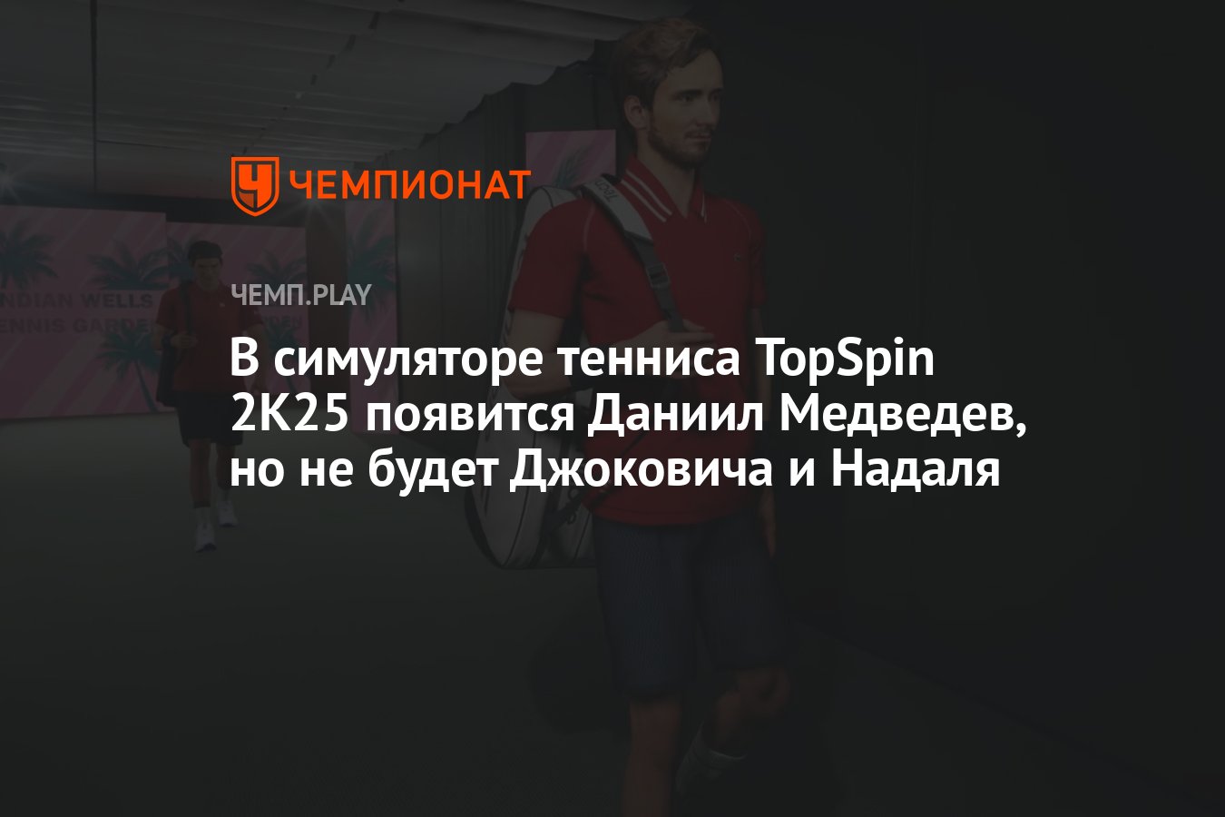 В симуляторе тенниса TopSpin 2K25 появится Даниил Медведев, но не будет  Джоковича и Надаля - Чемпионат