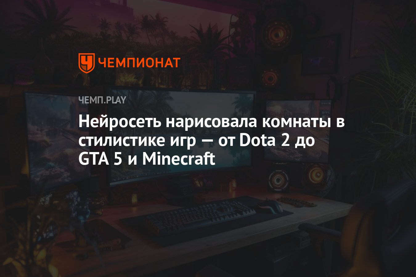 Нейросеть нарисовала комнаты в стилистике игр — от Dota 2 до GTA 5 и  Minecraft - Чемпионат