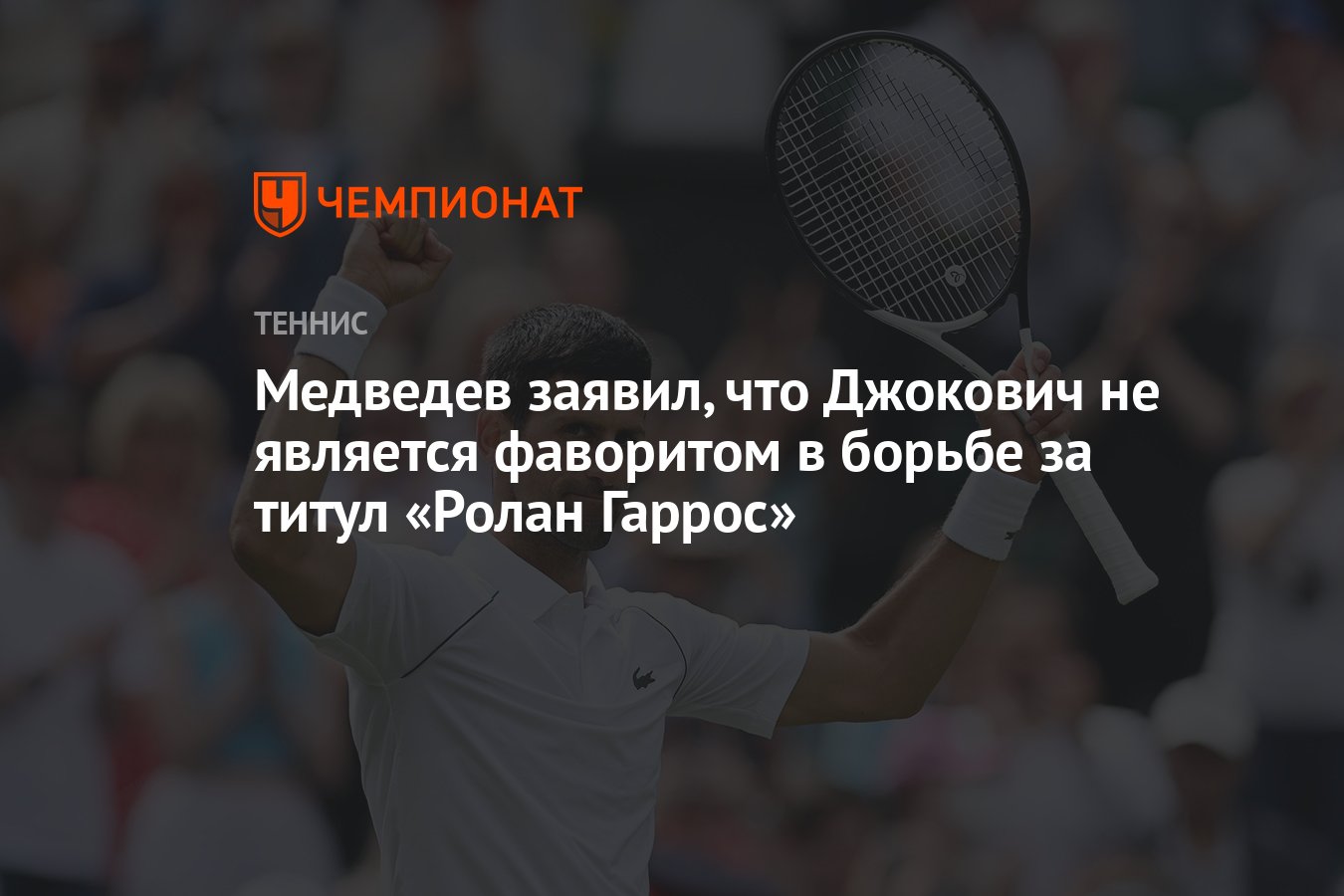 Медведев заявил, что Джокович не является фаворитом в борьбе за титул «Ролан  Гаррос» - Чемпионат