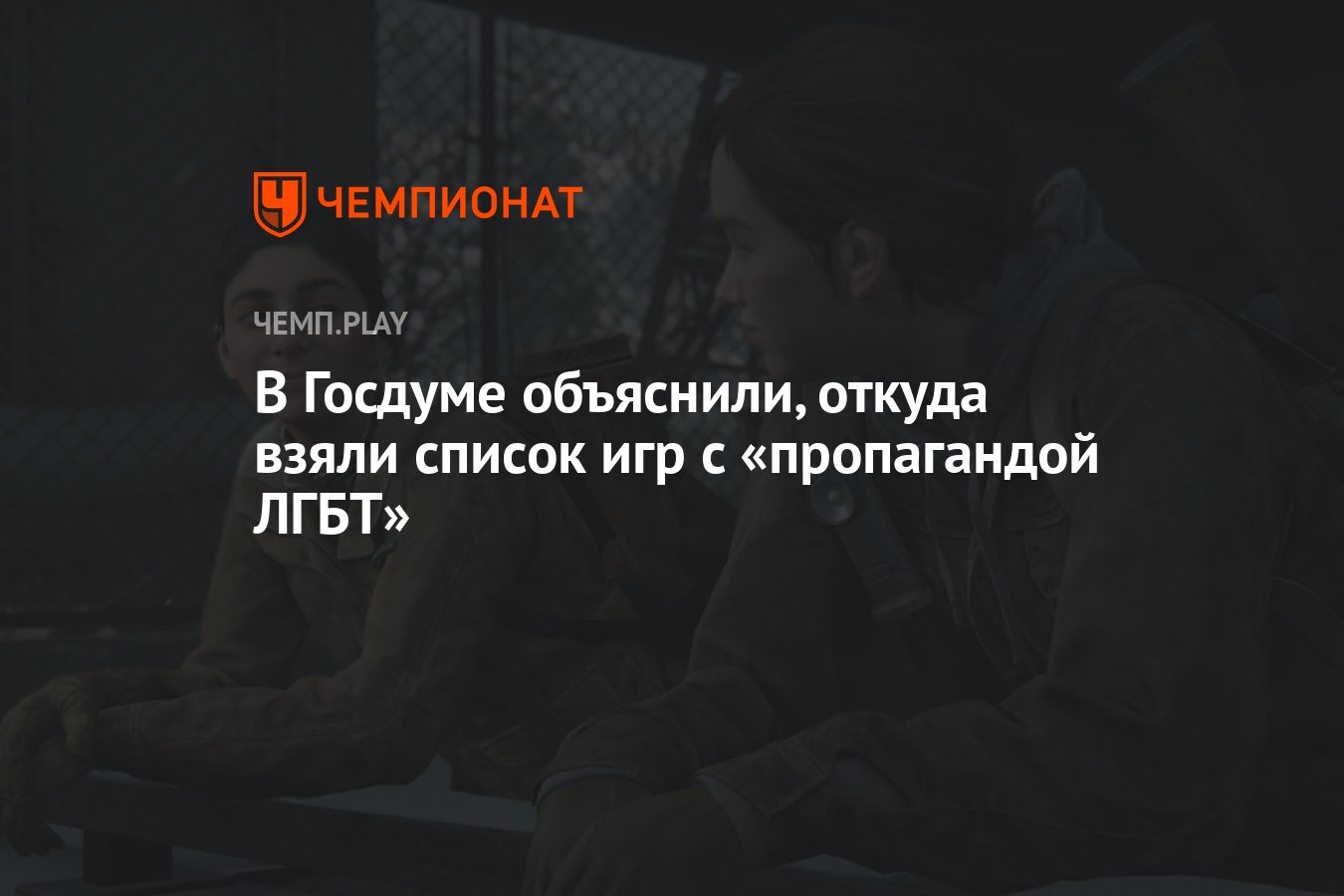 В Госдуме объяснили, откуда взяли список игр с «пропагандой ЛГБТ» -  Чемпионат