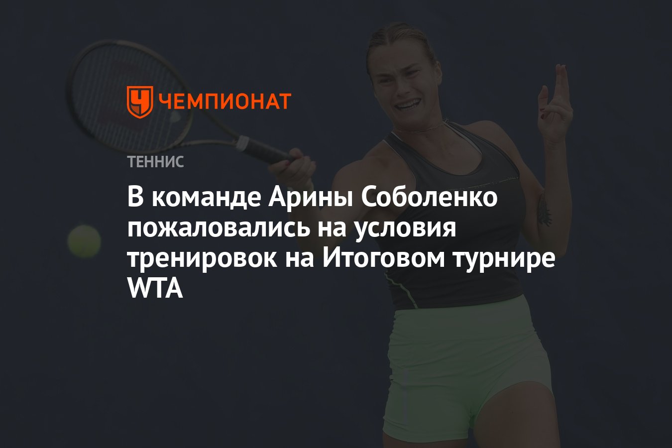 В команде Арины Соболенко пожаловались на условия тренировок на Итоговом  турнире WTA - Чемпионат