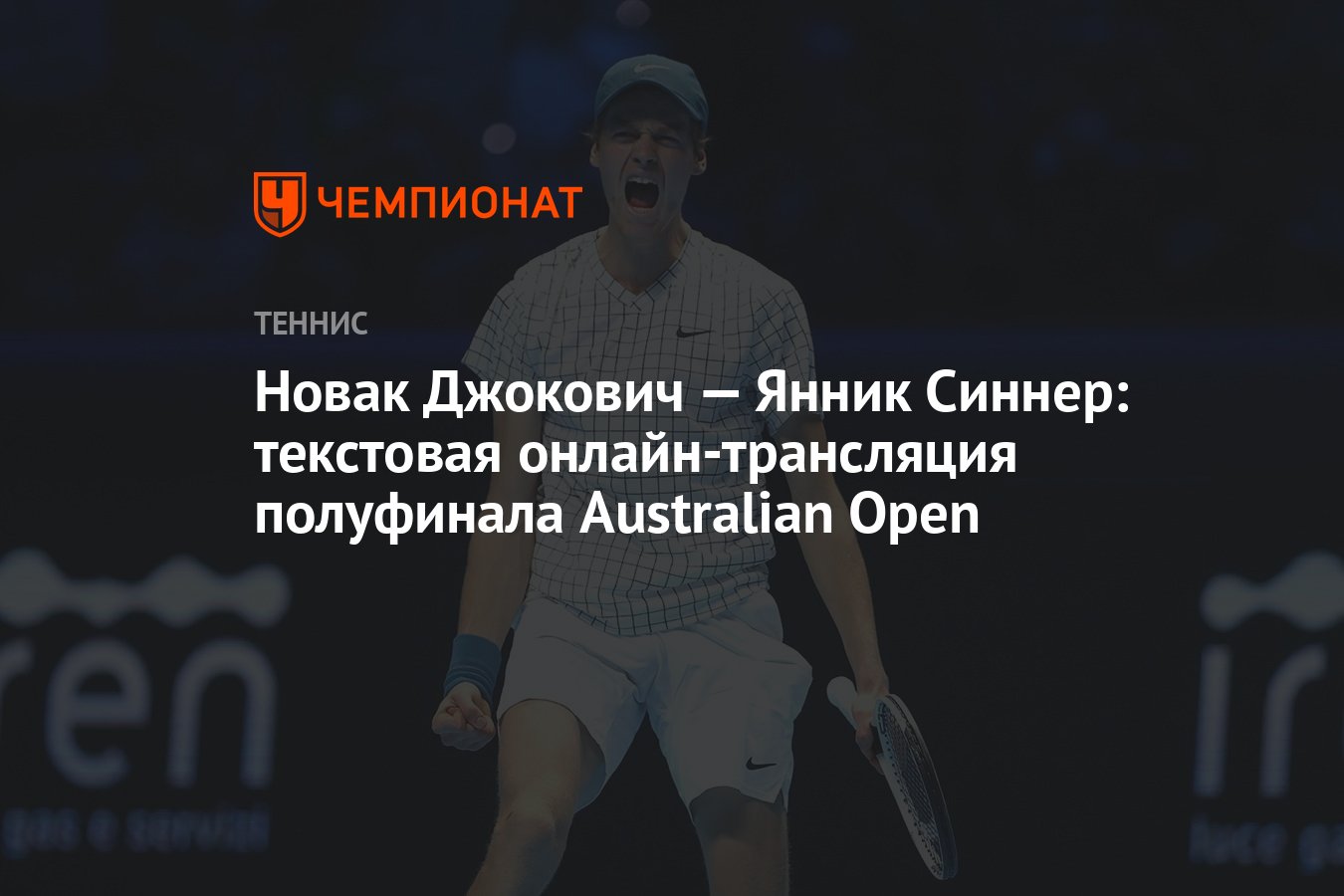 Новак Джокович — Янник Синнер: текстовая онлайн-трансляция полуфинала  Australian Open - Чемпионат