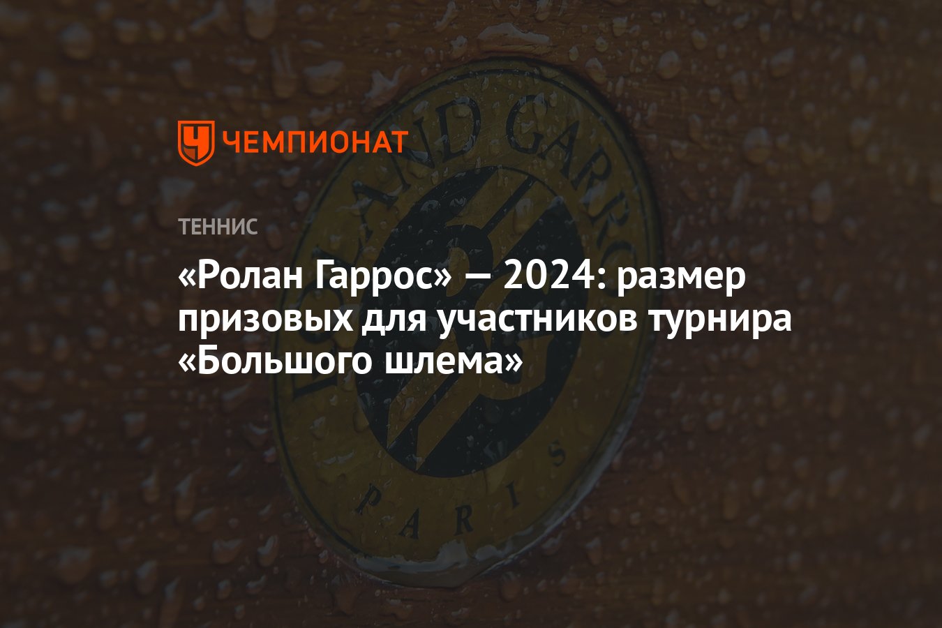 Ролан Гаррос» — 2024: размер призовых для участников турнира «Большого шлема»  - Чемпионат