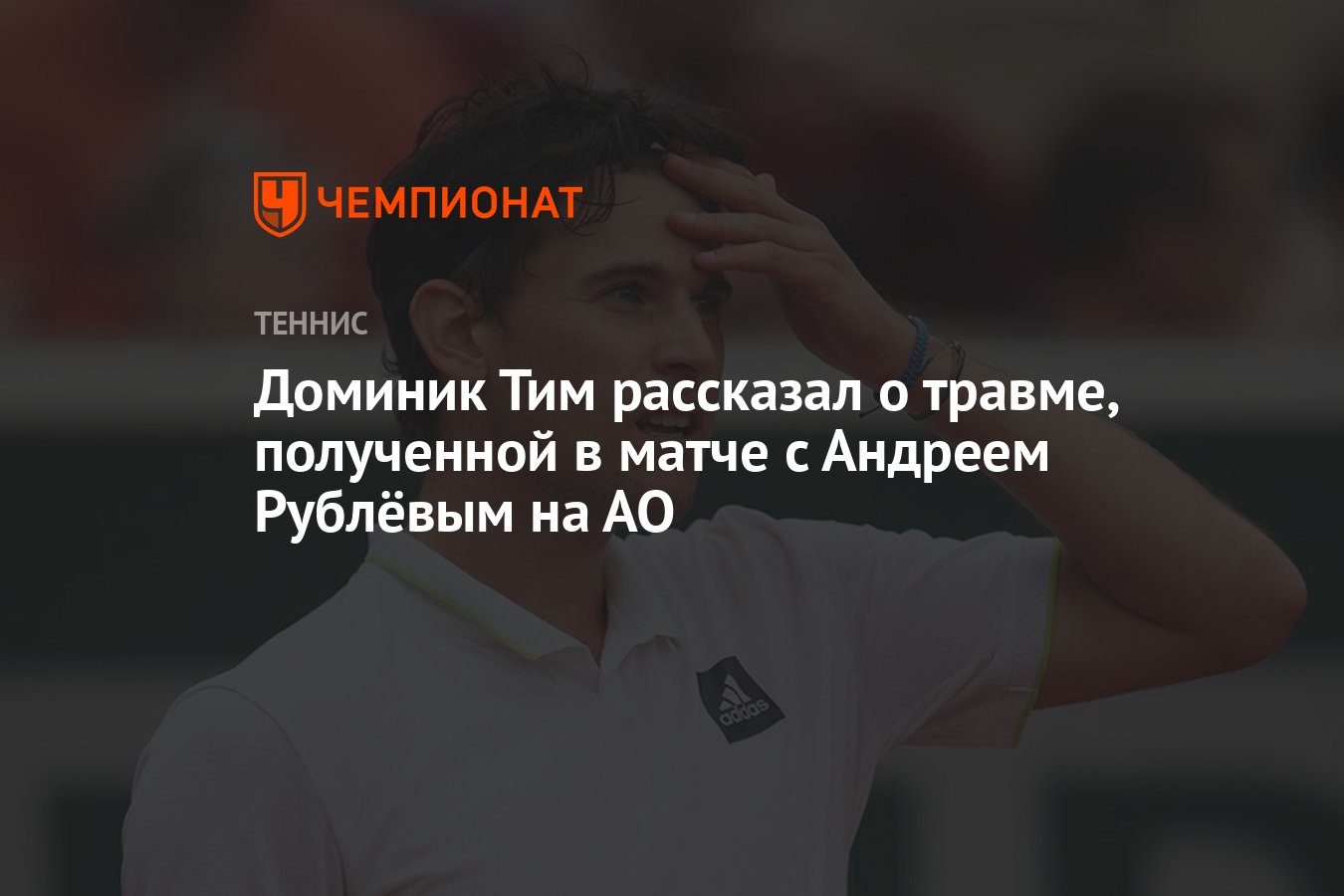 Доминик Тим рассказал о травме, полученной в матче с Андреем Рублёвым на АО  - Чемпионат