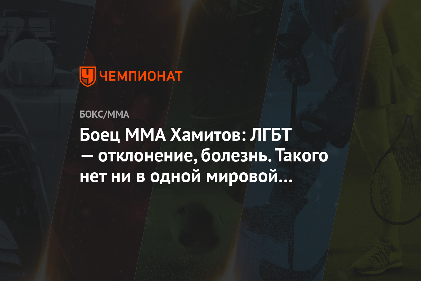 Боец MMA Хамитов: ЛГБТ — отклонение, болезнь. Такого нет ни в одной мировой  религии - Чемпионат