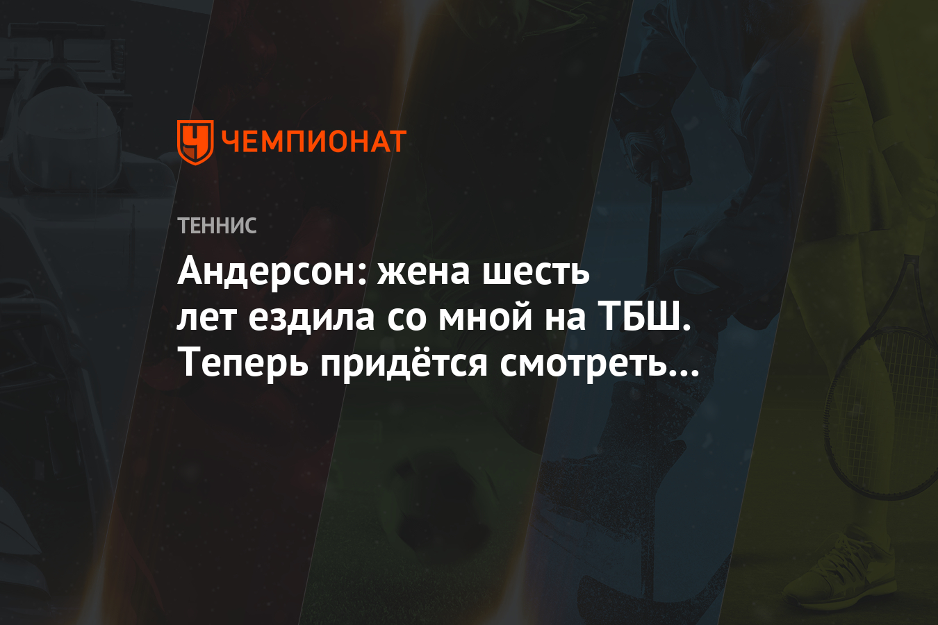 Андерсон: жена шесть лет ездила со мной на ТБШ. Теперь придётся смотреть  Netflix - Чемпионат