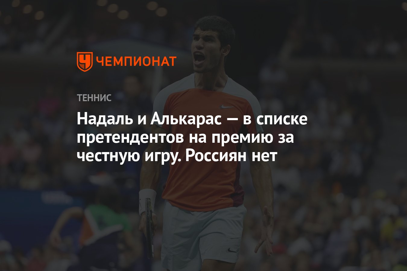 Надаль и Алькарас — в списке претендентов на премию за честную игру.  Россиян нет - Чемпионат