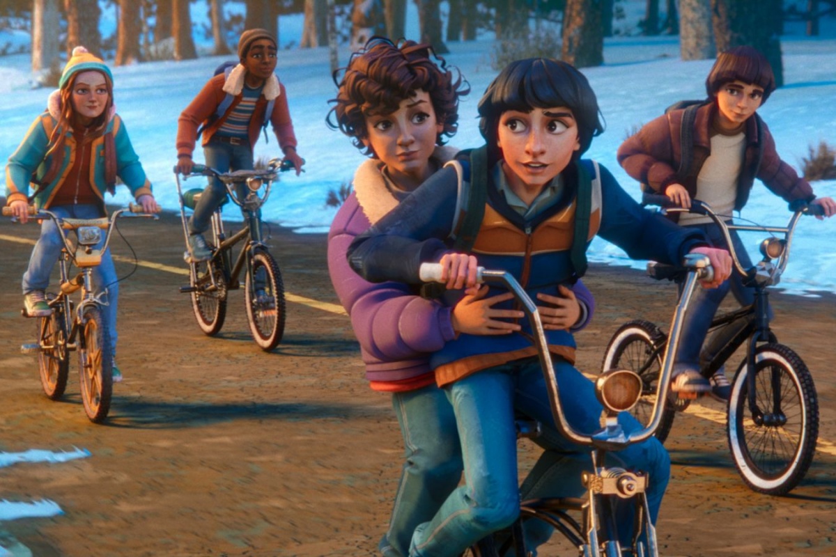Stranger Things Tales From 85 animasyon dizisi bisiklet sahnesi